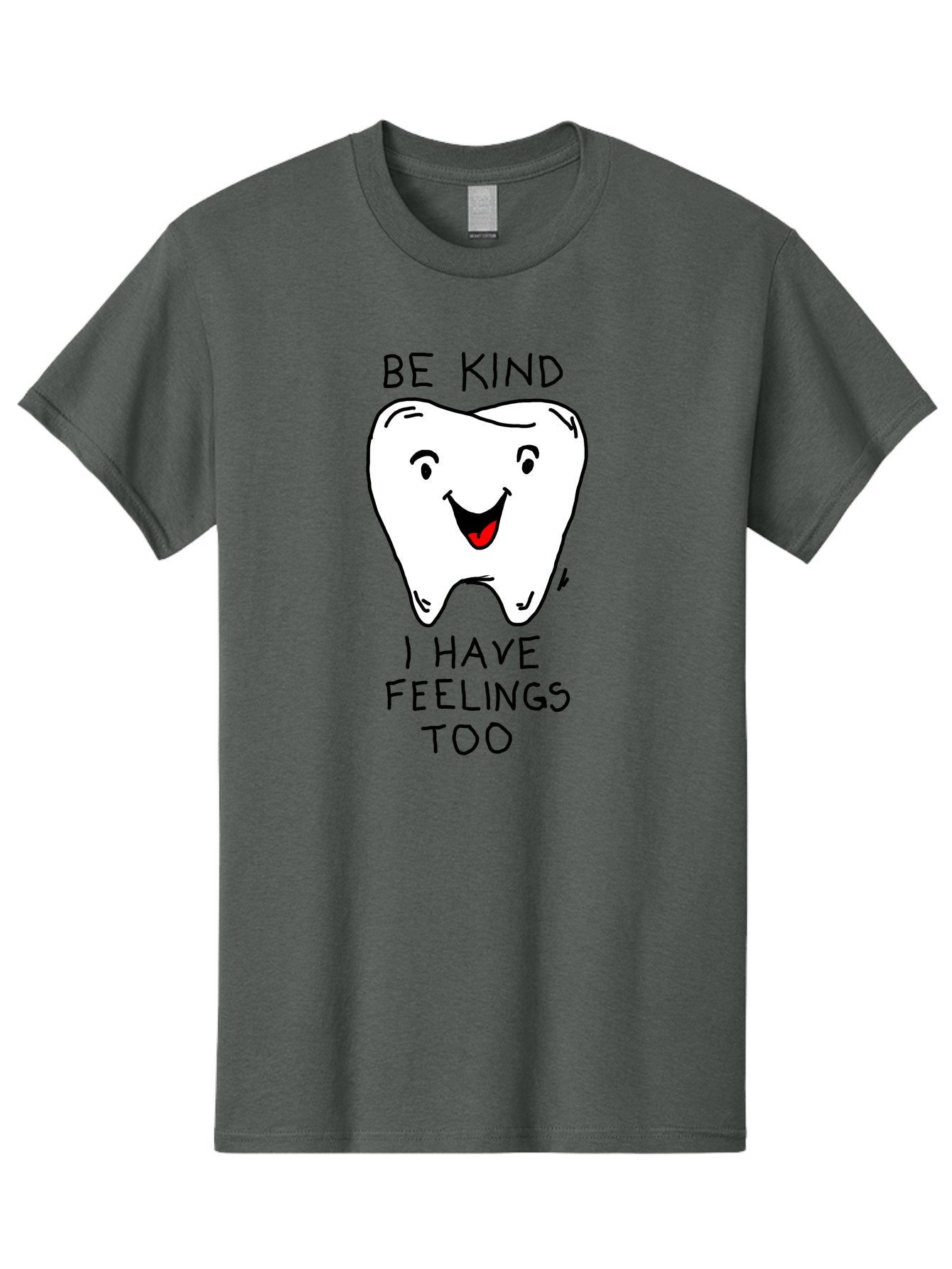 Tooth-With-Feeling Men'S Graphic Tee, 100% Cotton, Comfortable Casual Summer Wear, Machine Washable, Funny Tooth Character, Dental Care, Kindness Matters, Tooth With Feelings, Humorous Illustration, Cartoon Tooth, Be Kind, -  Aaa136 27