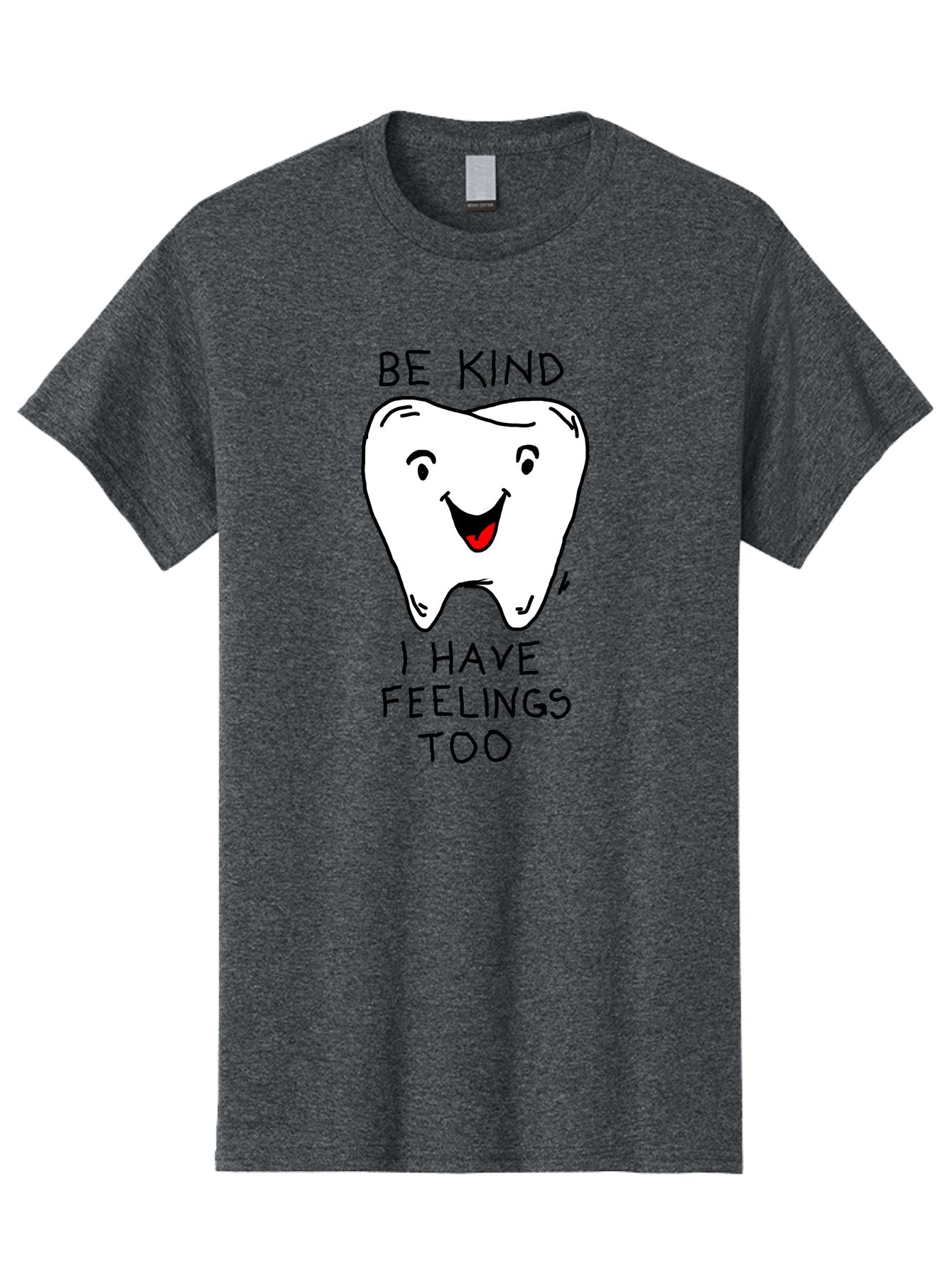 Tooth-With-Feeling Men'S Graphic Tee, 100% Cotton, Comfortable Casual Summer Wear, Machine Washable, Funny Tooth Character, Dental Care, Kindness Matters, Tooth With Feelings, Humorous Illustration, Cartoon Tooth, Be Kind, -  Aaa136 11
