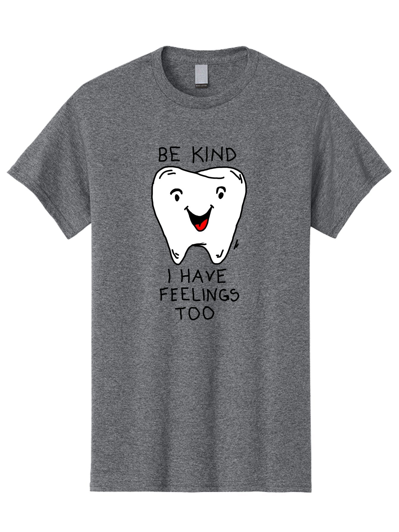 Tooth-With-Feeling Men'S Graphic Tee, 100% Cotton, Comfortable Casual Summer Wear, Machine Washable, Funny Tooth Character, Dental Care, Kindness Matters, Tooth With Feelings, Humorous Illustration, Cartoon Tooth, Be Kind, -  Aaa136 23