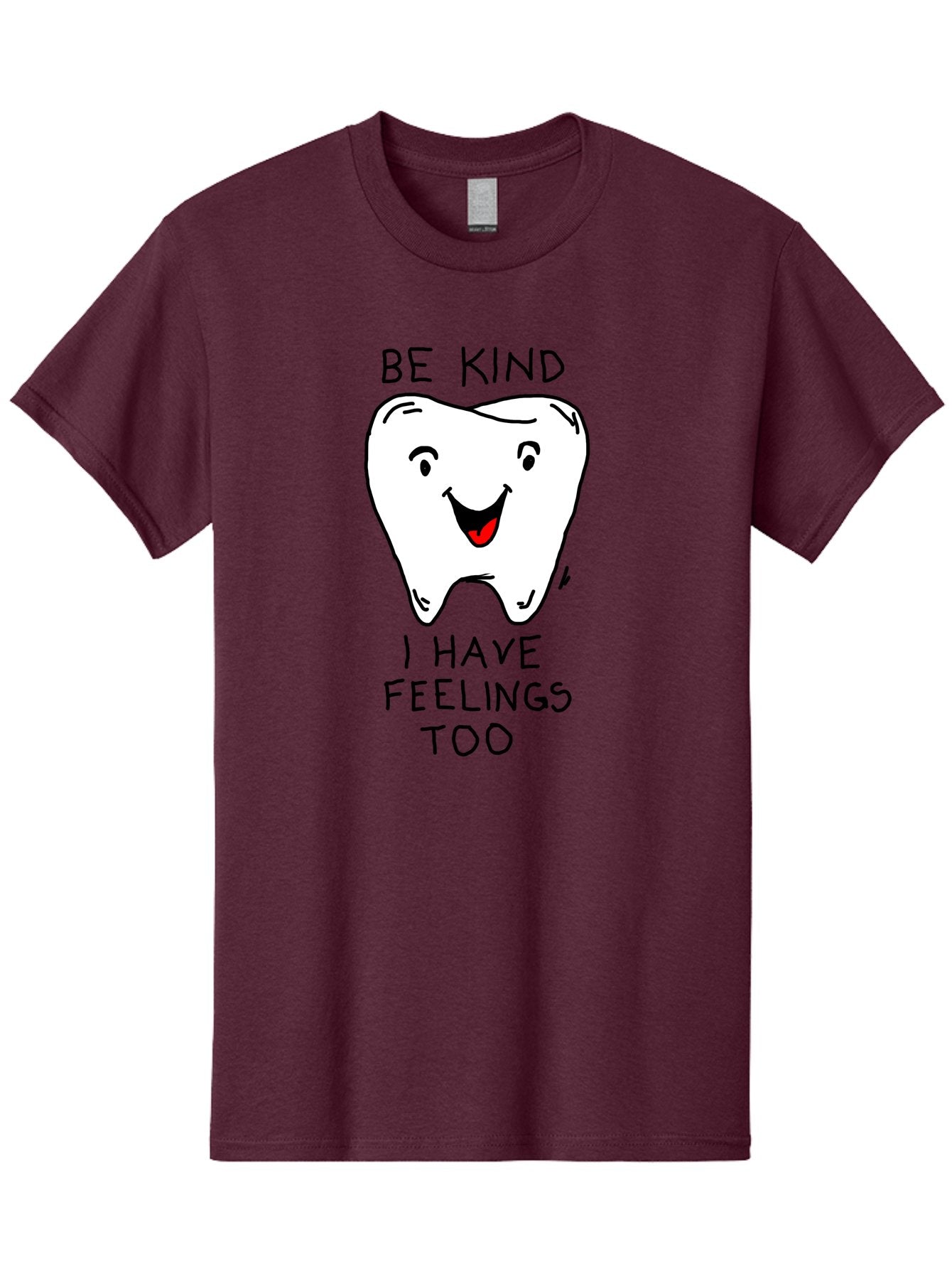Tooth-With-Feeling Men'S Graphic Tee, 100% Cotton, Comfortable Casual Summer Wear, Machine Washable, Funny Tooth Character, Dental Care, Kindness Matters, Tooth With Feelings, Humorous Illustration, Cartoon Tooth, Be Kind, -  Aaa136 3