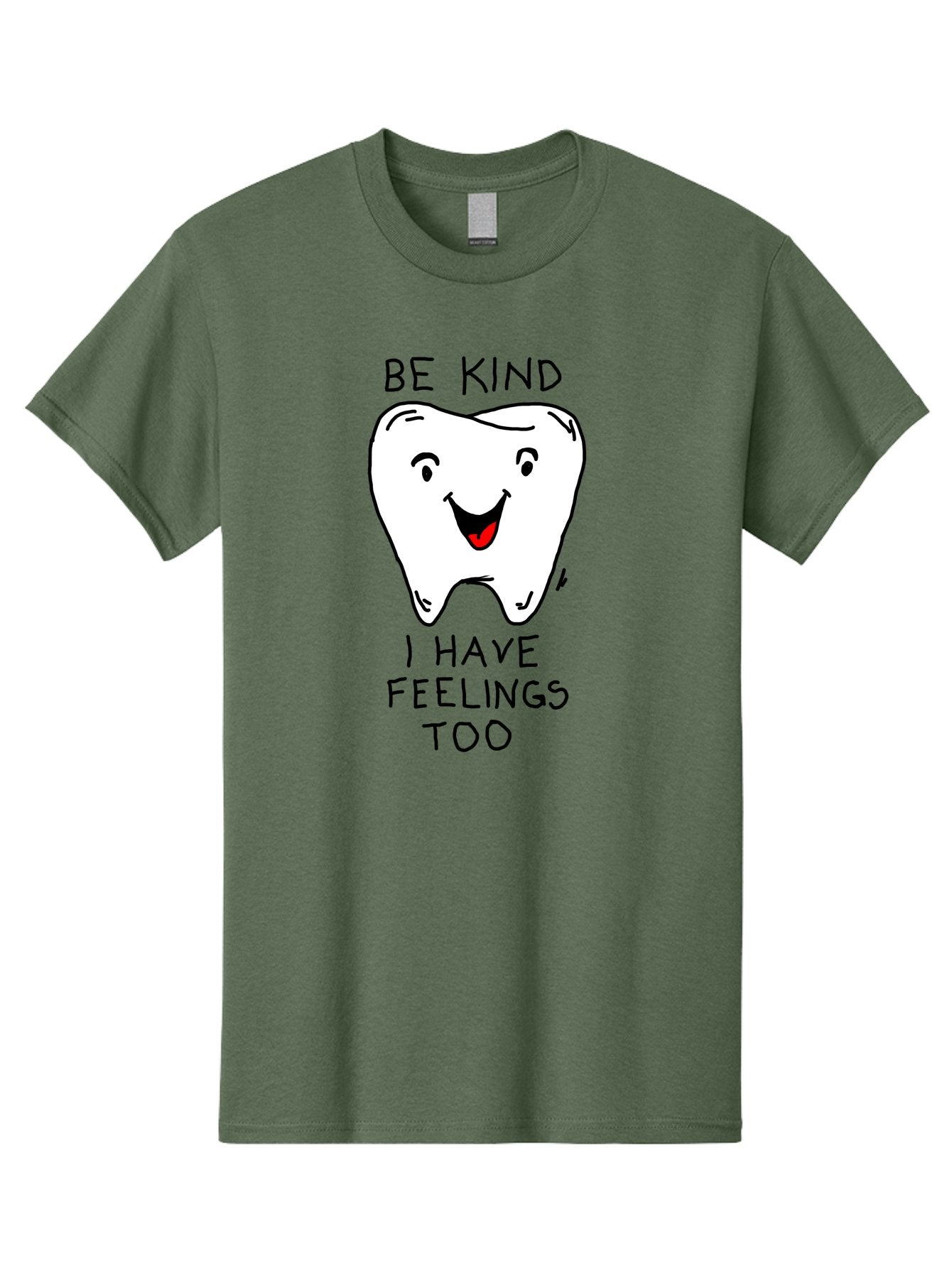 Tooth-With-Feeling Men'S Graphic Tee, 100% Cotton, Comfortable Casual Summer Wear, Machine Washable, Funny Tooth Character, Dental Care, Kindness Matters, Tooth With Feelings, Humorous Illustration, Cartoon Tooth, Be Kind, -  Aaa136 7
