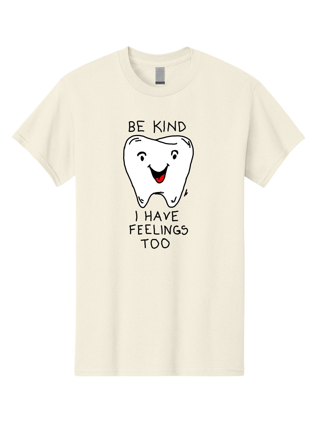 Tooth-With-Feeling Men'S Graphic Tee, 100% Cotton, Comfortable Casual Summer Wear, Machine Washable, Funny Tooth Character, Dental Care, Kindness Matters, Tooth With Feelings, Humorous Illustration, Cartoon Tooth, Be Kind, -  Aaa136 19