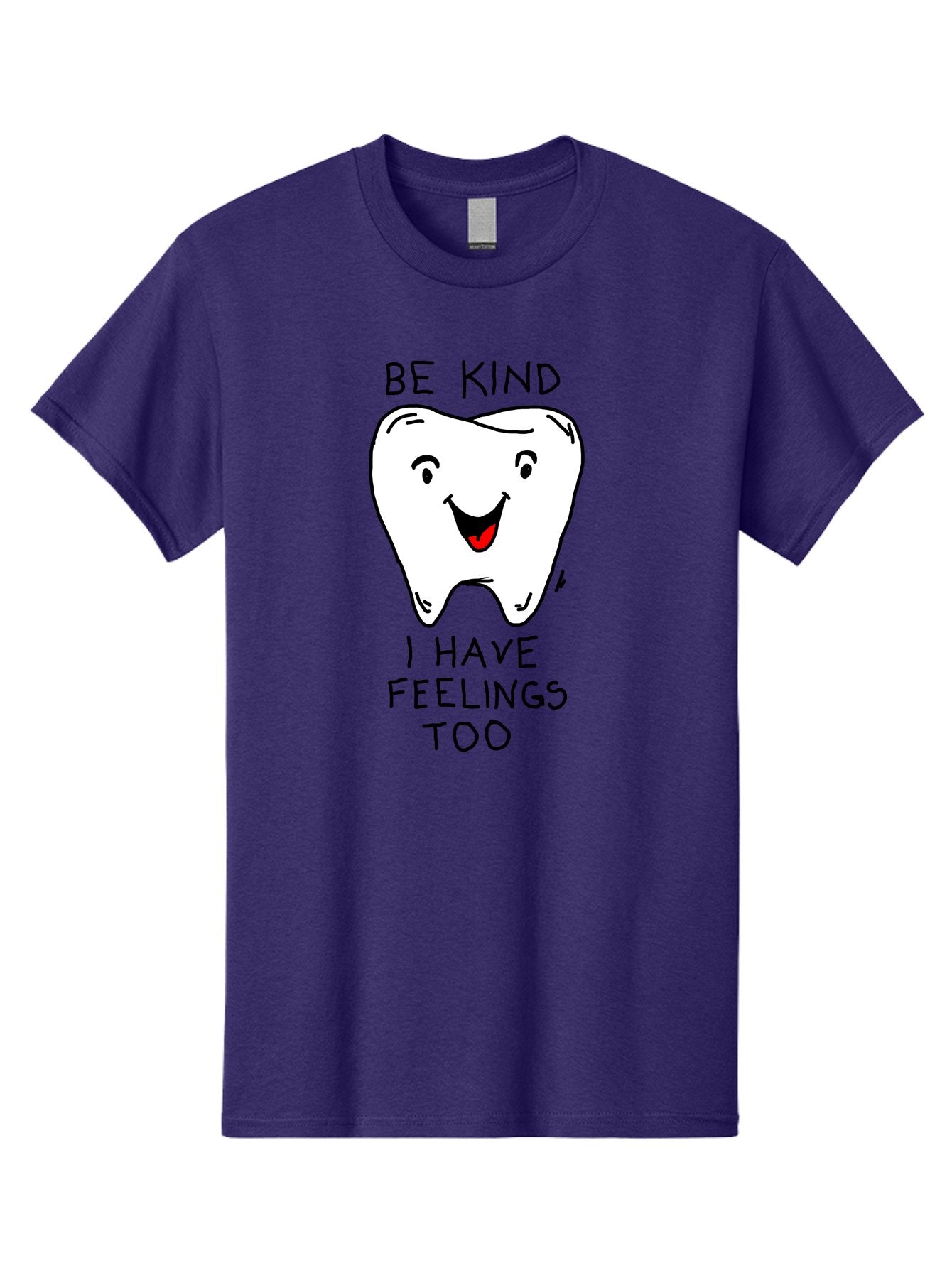 Tooth-With-Feeling Men'S Graphic Tee, 100% Cotton, Comfortable Casual Summer Wear, Machine Washable, Funny Tooth Character, Dental Care, Kindness Matters, Tooth With Feelings, Humorous Illustration, Cartoon Tooth, Be Kind, -  Aaa136 9
