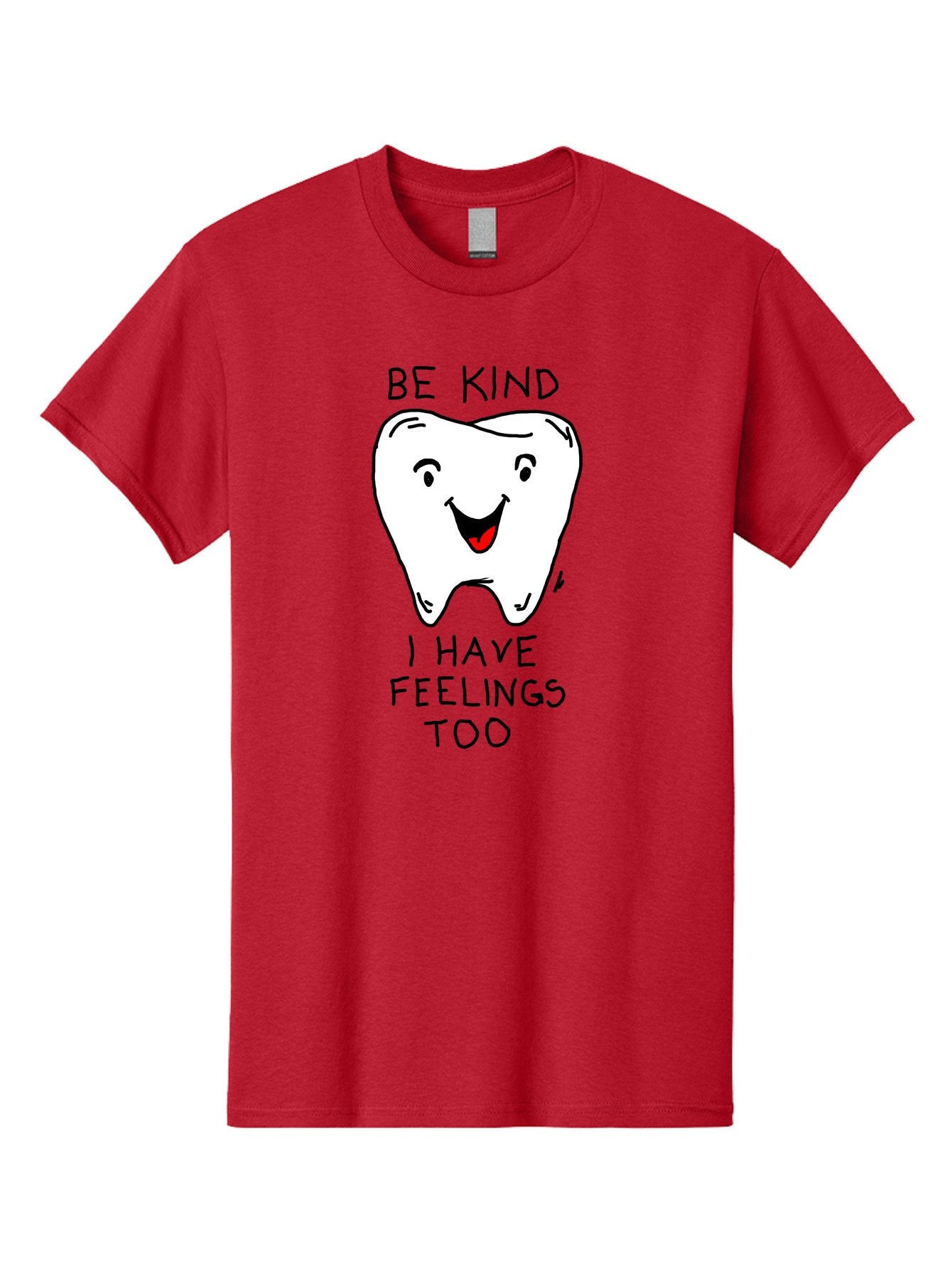 Tooth-With-Feeling Men'S Graphic Tee, 100% Cotton, Comfortable Casual Summer Wear, Machine Washable, Funny Tooth Character, Dental Care, Kindness Matters, Tooth With Feelings, Humorous Illustration, Cartoon Tooth, Be Kind, -  Aaa136 15