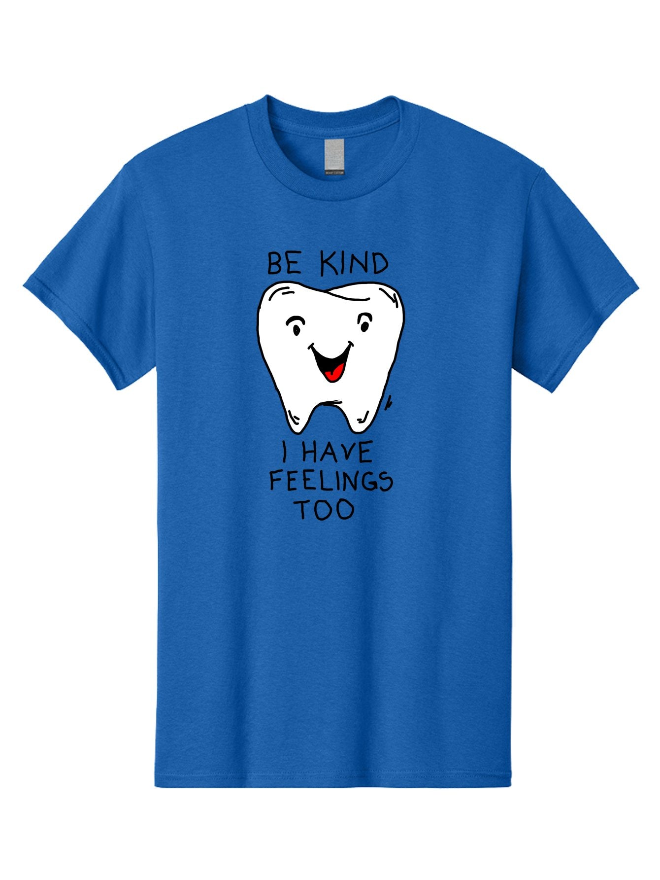 Tooth-With-Feeling Men'S Graphic Tee, 100% Cotton, Comfortable Casual Summer Wear, Machine Washable, Funny Tooth Character, Dental Care, Kindness Matters, Tooth With Feelings, Humorous Illustration, Cartoon Tooth, Be Kind, -  Aaa136 5