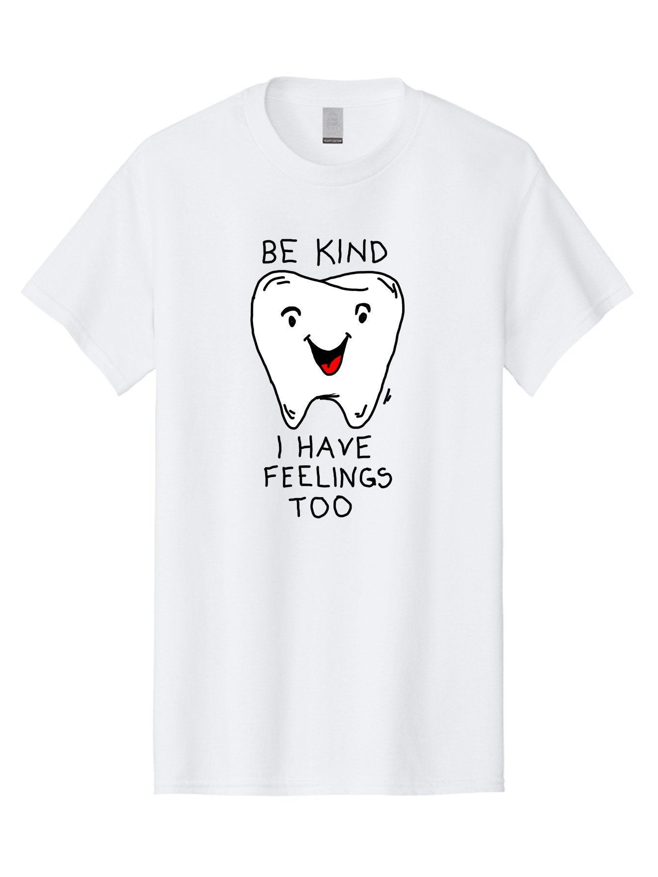 Tooth-With-Feeling Men'S Graphic Tee, 100% Cotton, Comfortable Casual Summer Wear, Machine Washable, Funny Tooth Character, Dental Care, Kindness Matters, Tooth With Feelings, Humorous Illustration, Cartoon Tooth, Be Kind, -  Aaa136 13