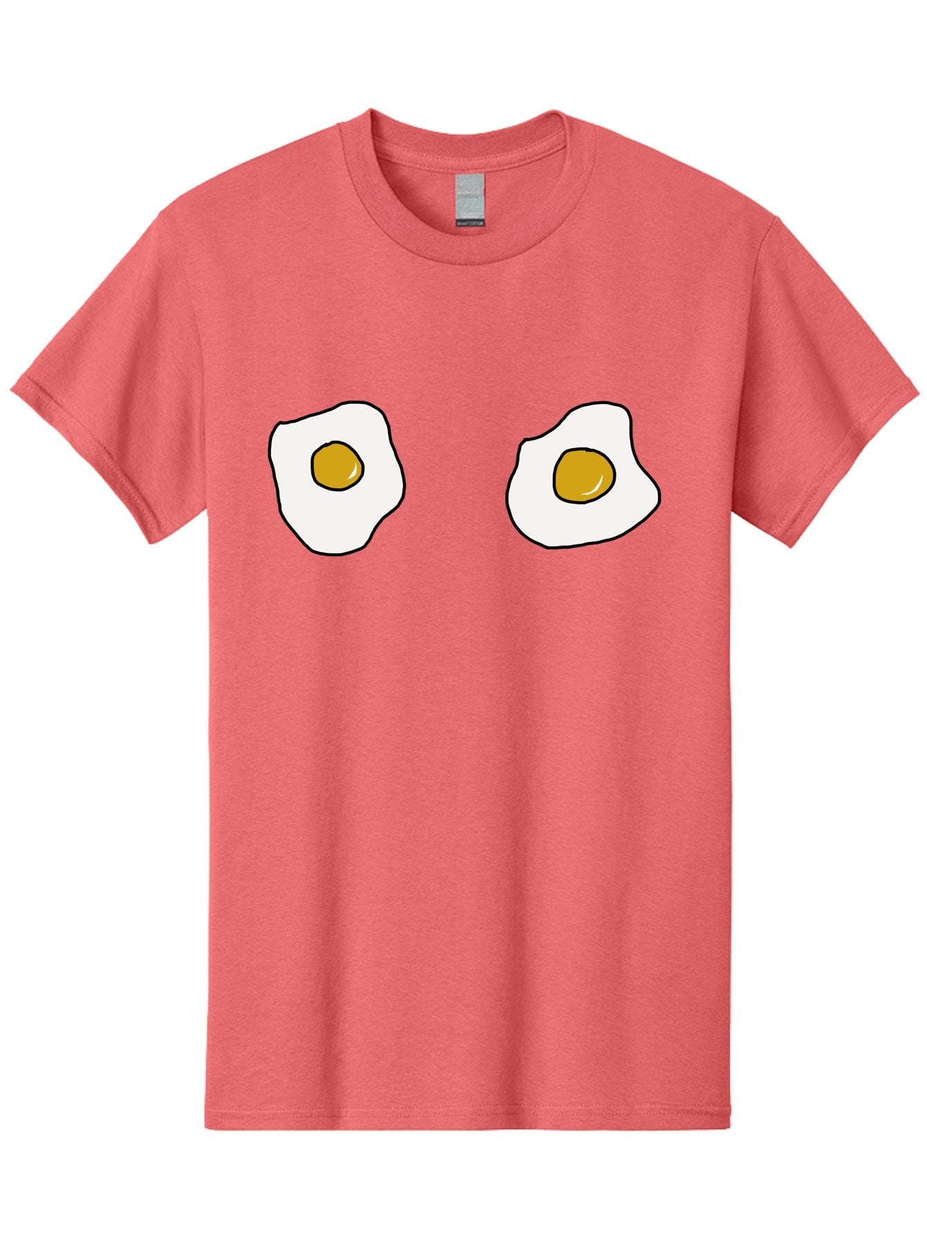 Two-Fried-Eggs Men'S Graphic Tee, 100% Cotton, Comfortable Casual Summer Wear, Machine Washable, Fried Eggs, Egg Yolks, Breakfast Food, Cartoon Eggs, Simple Illustration, Food Graphics, Egg Illustration -  Aaa137 21