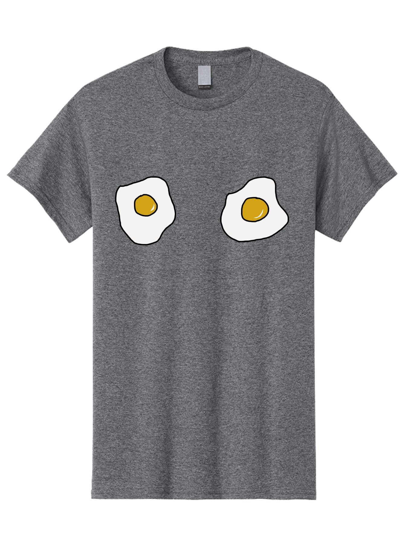 Two-Fried-Eggs Men'S Graphic Tee, 100% Cotton, Comfortable Casual Summer Wear, Machine Washable, Fried Eggs, Egg Yolks, Breakfast Food, Cartoon Eggs, Simple Illustration, Food Graphics, Egg Illustration -  Aaa137 25