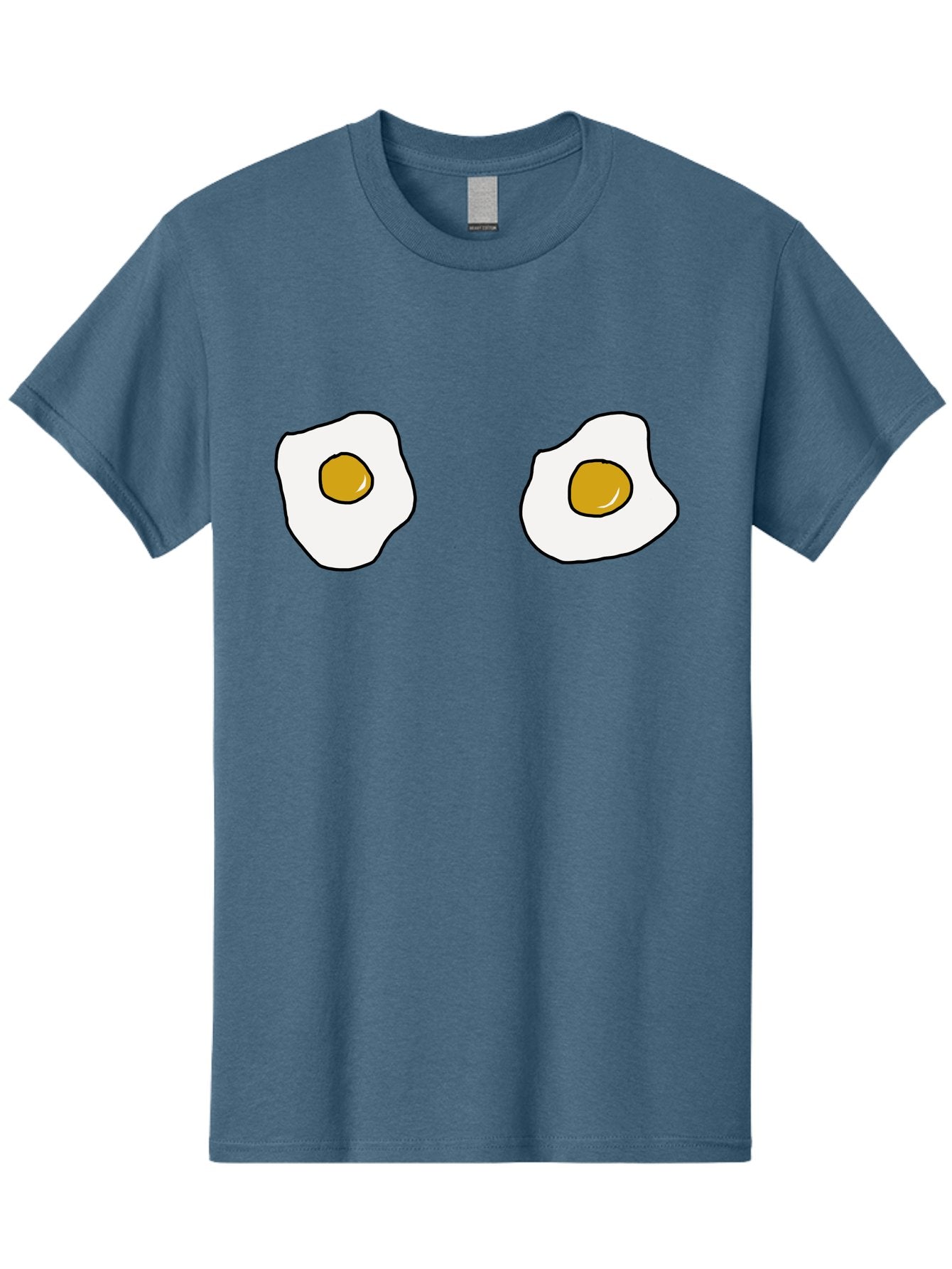 Two-Fried-Eggs Men'S Graphic Tee, 100% Cotton, Comfortable Casual Summer Wear, Machine Washable, Fried Eggs, Egg Yolks, Breakfast Food, Cartoon Eggs, Simple Illustration, Food Graphics, Egg Illustration -  Aaa137 7