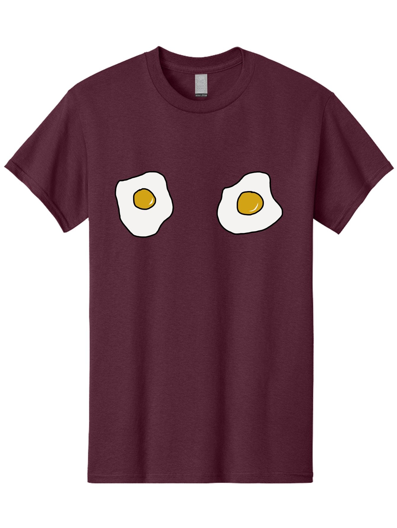 Two-Fried-Eggs Men'S Graphic Tee, 100% Cotton, Comfortable Casual Summer Wear, Machine Washable, Fried Eggs, Egg Yolks, Breakfast Food, Cartoon Eggs, Simple Illustration, Food Graphics, Egg Illustration -  Aaa137 15