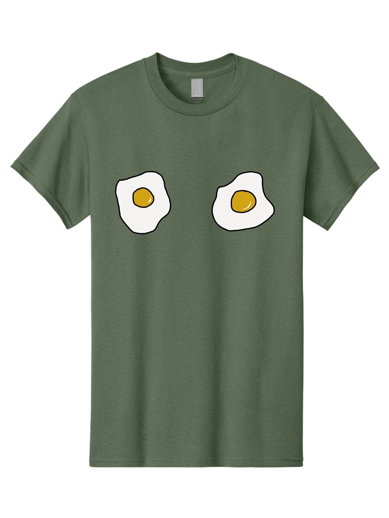 Two-Fried-Eggs Men'S Graphic Tee, 100% Cotton, Comfortable Casual Summer Wear, Machine Washable, Fried Eggs, Egg Yolks, Breakfast Food, Cartoon Eggs, Simple Illustration, Food Graphics, Egg Illustration -  Aaa137 3
