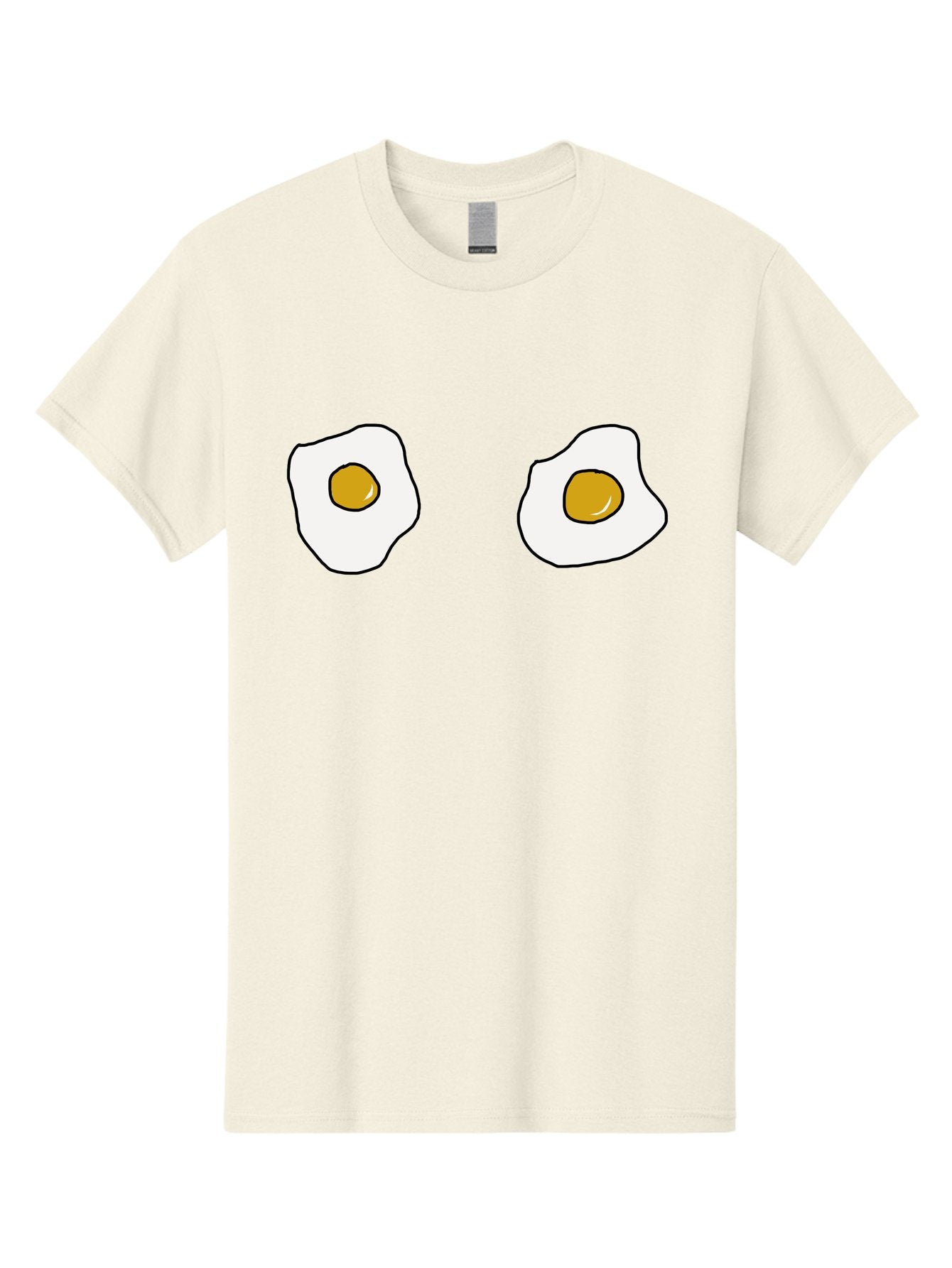 Two-Fried-Eggs Men'S Graphic Tee, 100% Cotton, Comfortable Casual Summer Wear, Machine Washable, Fried Eggs, Egg Yolks, Breakfast Food, Cartoon Eggs, Simple Illustration, Food Graphics, Egg Illustration -  Aaa137 17