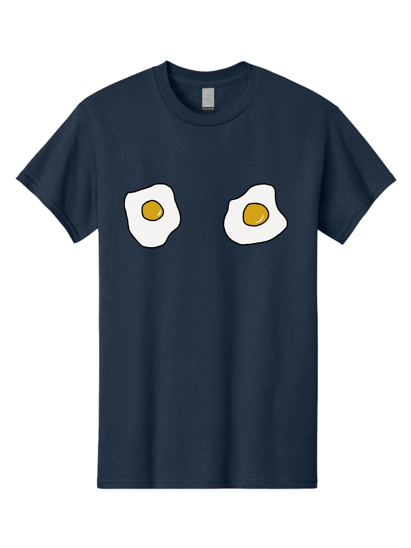 Two-Fried-Eggs Men'S Graphic Tee, 100% Cotton, Comfortable Casual Summer Wear, Machine Washable, Fried Eggs, Egg Yolks, Breakfast Food, Cartoon Eggs, Simple Illustration, Food Graphics, Egg Illustration -  Aaa137