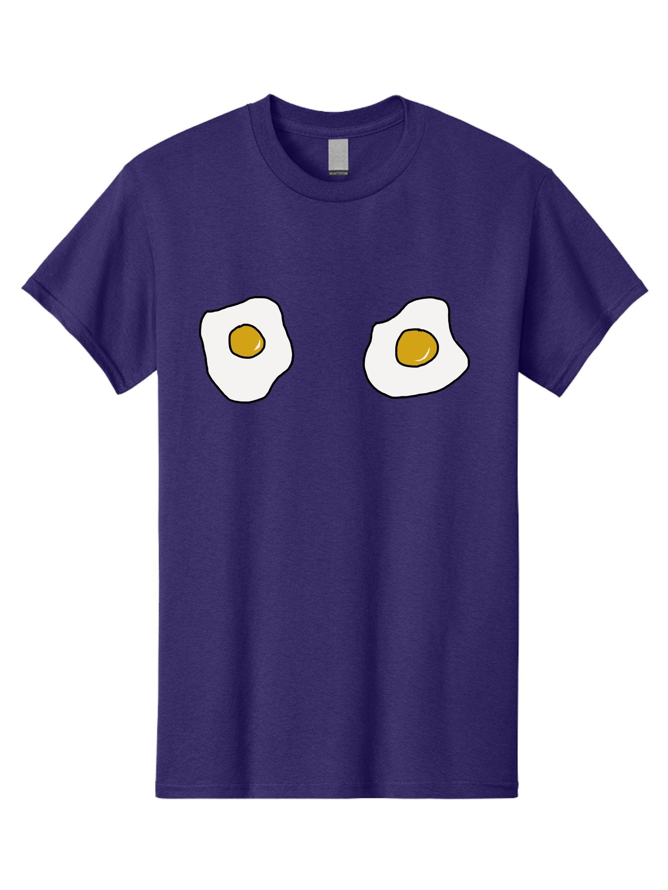 Two-Fried-Eggs Men'S Graphic Tee, 100% Cotton, Comfortable Casual Summer Wear, Machine Washable, Fried Eggs, Egg Yolks, Breakfast Food, Cartoon Eggs, Simple Illustration, Food Graphics, Egg Illustration -  Aaa137 23