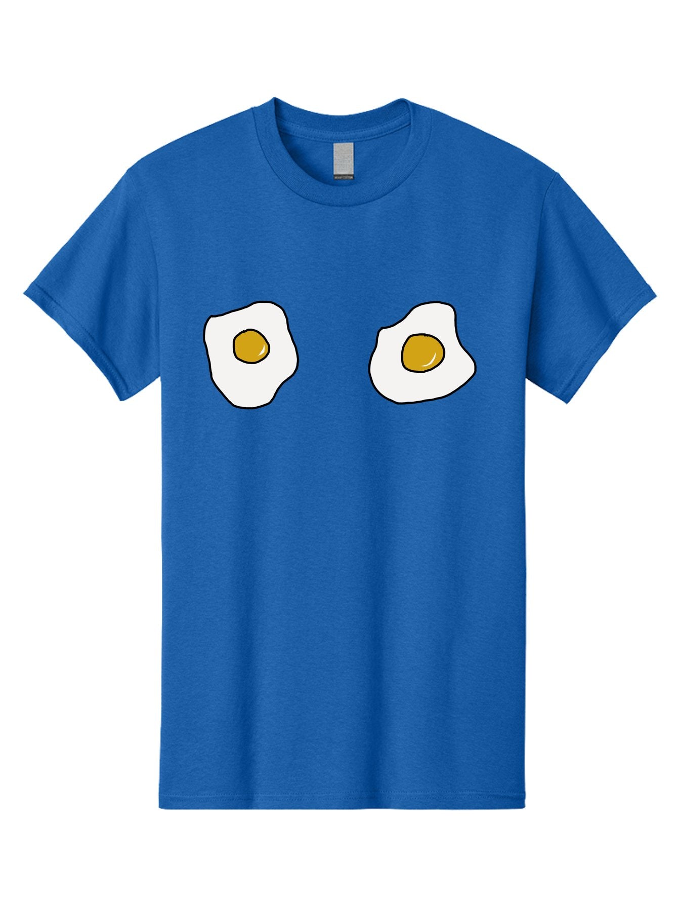 Two-Fried-Eggs Men'S Graphic Tee, 100% Cotton, Comfortable Casual Summer Wear, Machine Washable, Fried Eggs, Egg Yolks, Breakfast Food, Cartoon Eggs, Simple Illustration, Food Graphics, Egg Illustration -  Aaa137 27