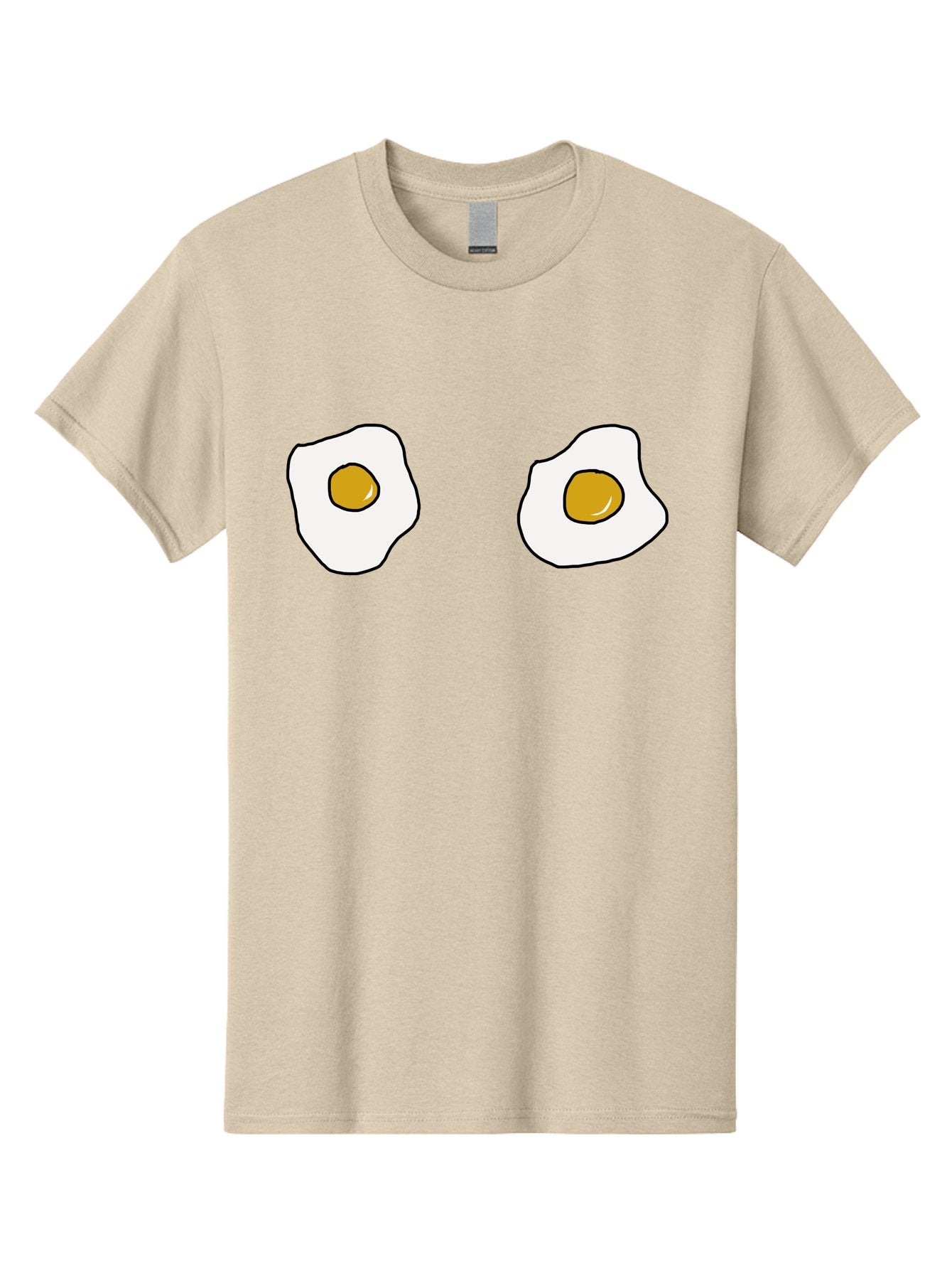 Two-Fried-Eggs Men'S Graphic Tee, 100% Cotton, Comfortable Casual Summer Wear, Machine Washable, Fried Eggs, Egg Yolks, Breakfast Food, Cartoon Eggs, Simple Illustration, Food Graphics, Egg Illustration -  Aaa137 19