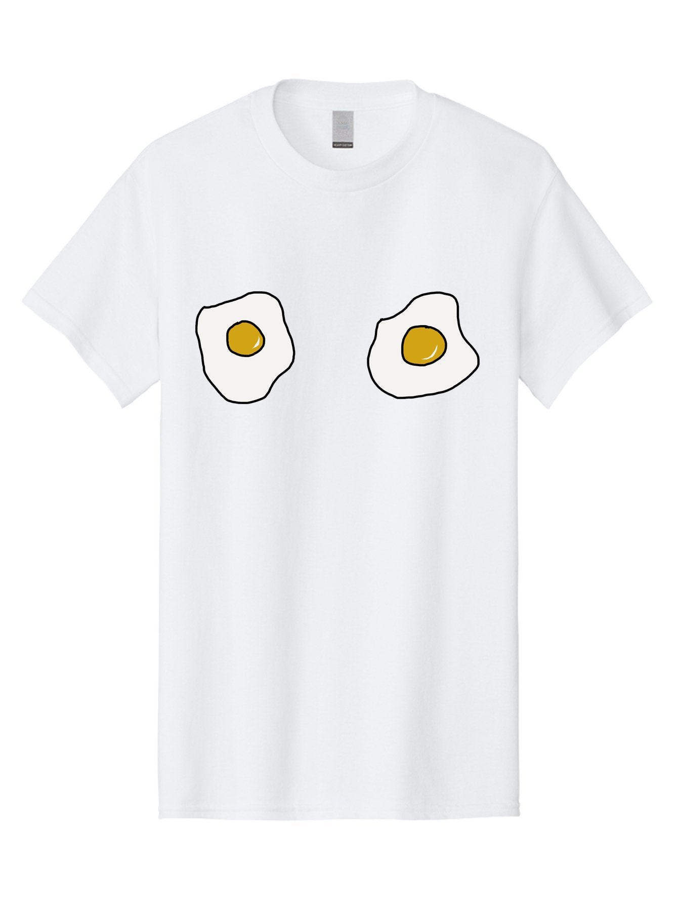 Two-Fried-Eggs Men'S Graphic Tee, 100% Cotton, Comfortable Casual Summer Wear, Machine Washable, Fried Eggs, Egg Yolks, Breakfast Food, Cartoon Eggs, Simple Illustration, Food Graphics, Egg Illustration -  Aaa137 29