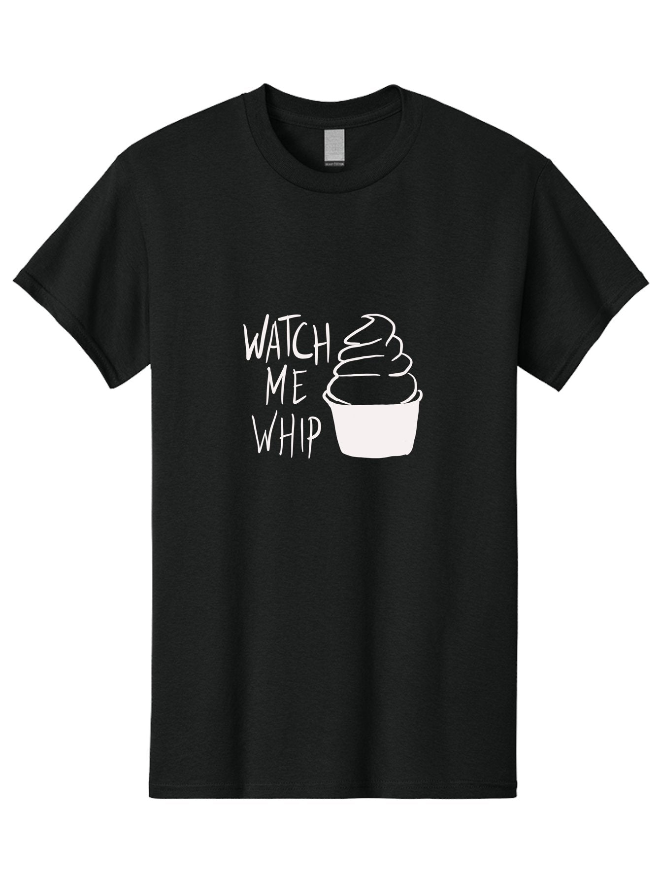 Watch-Me-Whip Men'S Graphic Tee, 100% Cotton, Comfortable Casual Summer Wear, Machine Washable, Whipped Cream, Soft Serve, Cup, Sweet Treat, Frozen Yogurt, Dessert, Fun Phrase, Playful Design, White Illustration, Watch Me Whip -  Aaa138 5