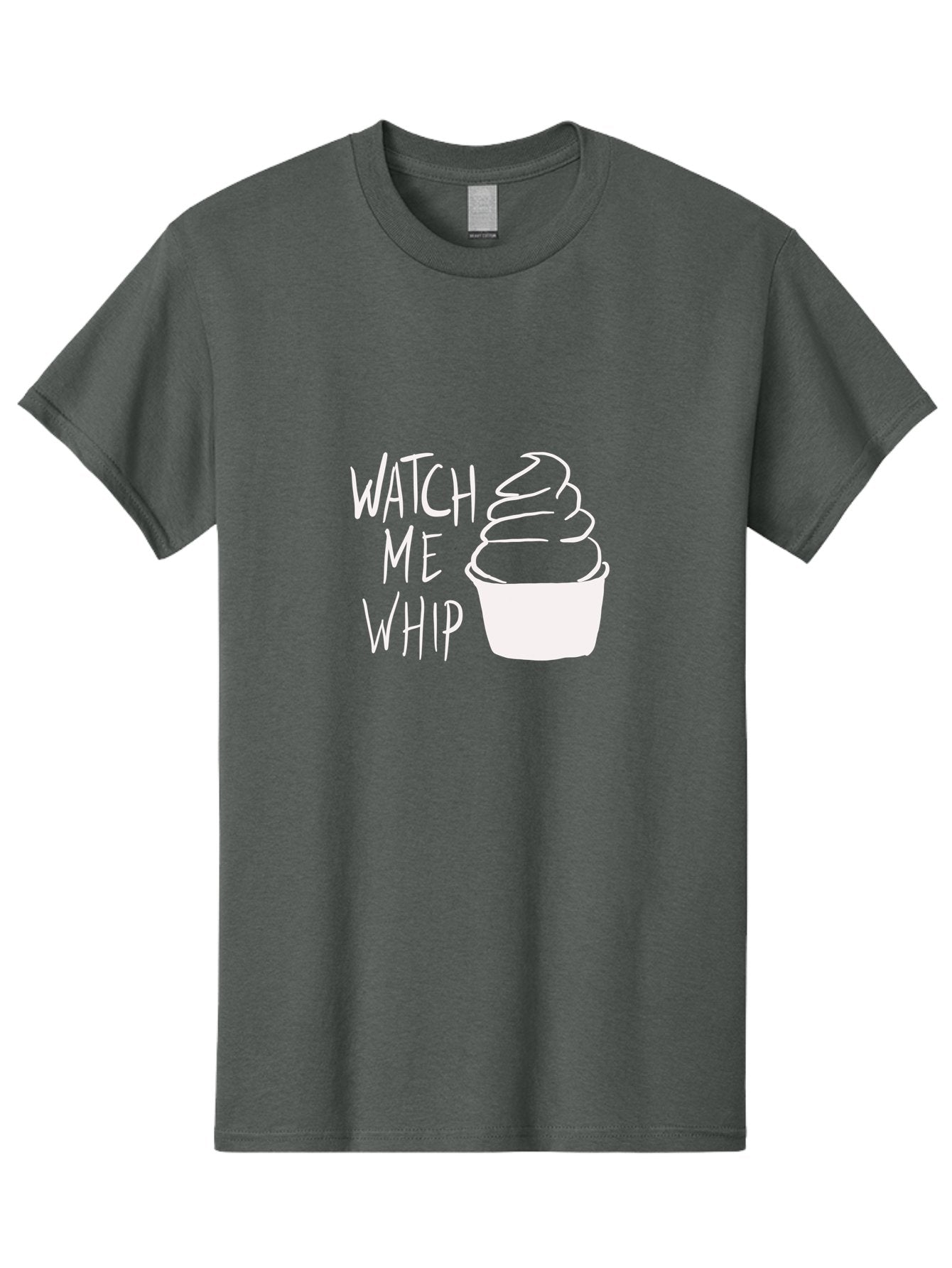 Watch-Me-Whip Men'S Graphic Tee, 100% Cotton, Comfortable Casual Summer Wear, Machine Washable, Whipped Cream, Soft Serve, Cup, Sweet Treat, Frozen Yogurt, Dessert, Fun Phrase, Playful Design, White Illustration, Watch Me Whip -  Aaa138 17