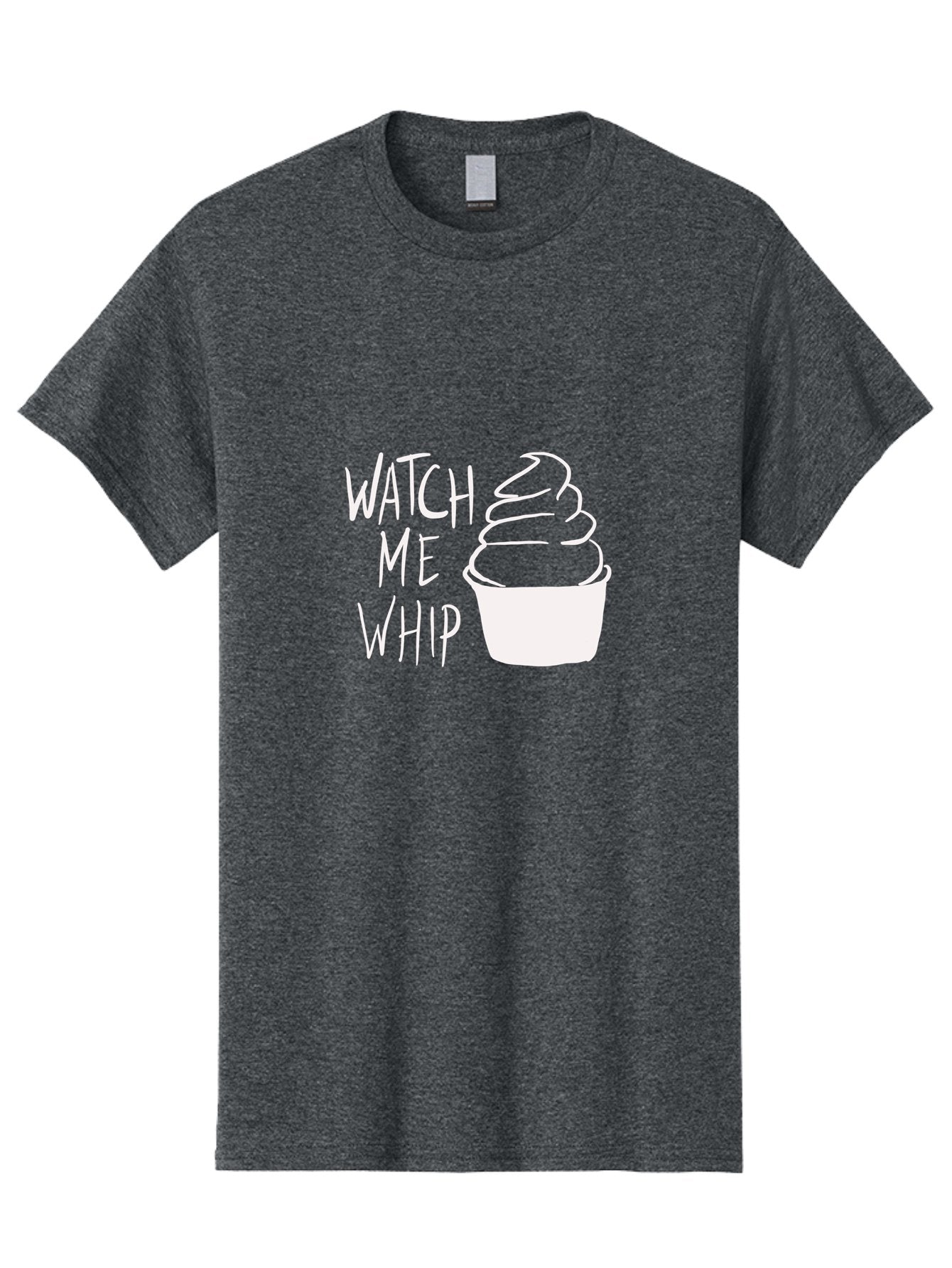 Watch-Me-Whip Men'S Graphic Tee, 100% Cotton, Comfortable Casual Summer Wear, Machine Washable, Whipped Cream, Soft Serve, Cup, Sweet Treat, Frozen Yogurt, Dessert, Fun Phrase, Playful Design, White Illustration, Watch Me Whip -  Aaa138 3
