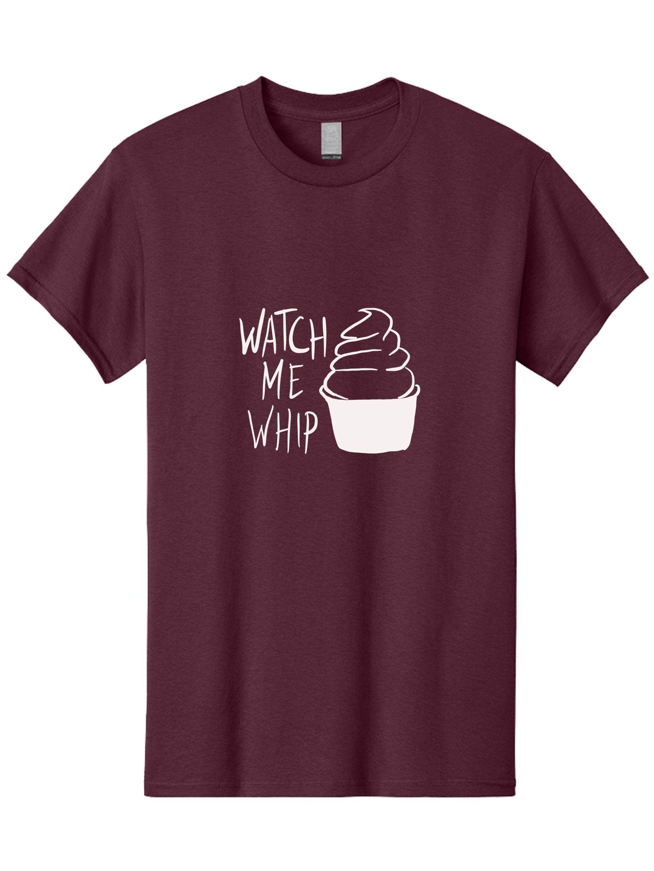 Watch-Me-Whip Men'S Graphic Tee, 100% Cotton, Comfortable Casual Summer Wear, Machine Washable, Whipped Cream, Soft Serve, Cup, Sweet Treat, Frozen Yogurt, Dessert, Fun Phrase, Playful Design, White Illustration, Watch Me Whip -  Aaa138 7
