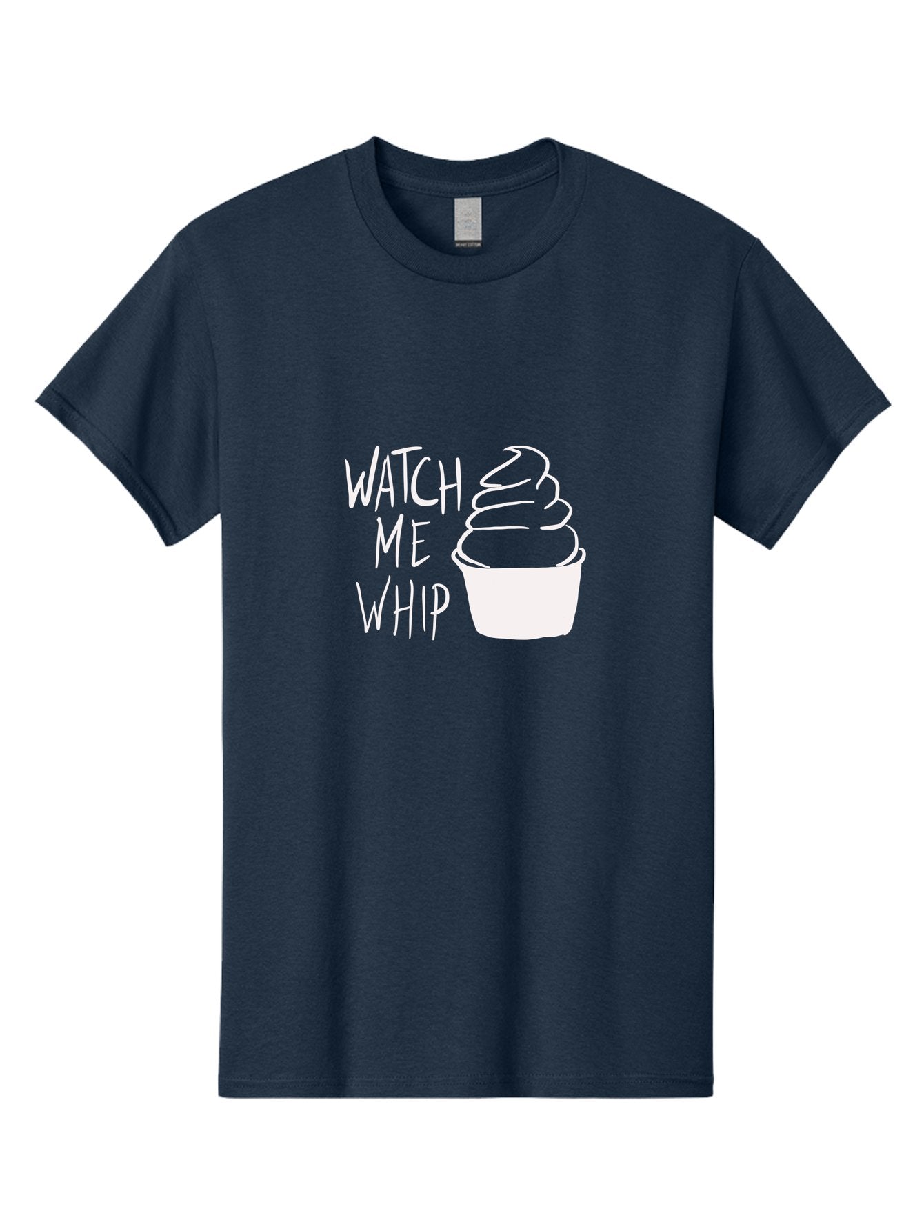 Watch-Me-Whip Men'S Graphic Tee, 100% Cotton, Comfortable Casual Summer Wear, Machine Washable, Whipped Cream, Soft Serve, Cup, Sweet Treat, Frozen Yogurt, Dessert, Fun Phrase, Playful Design, White Illustration, Watch Me Whip -  Aaa138 21