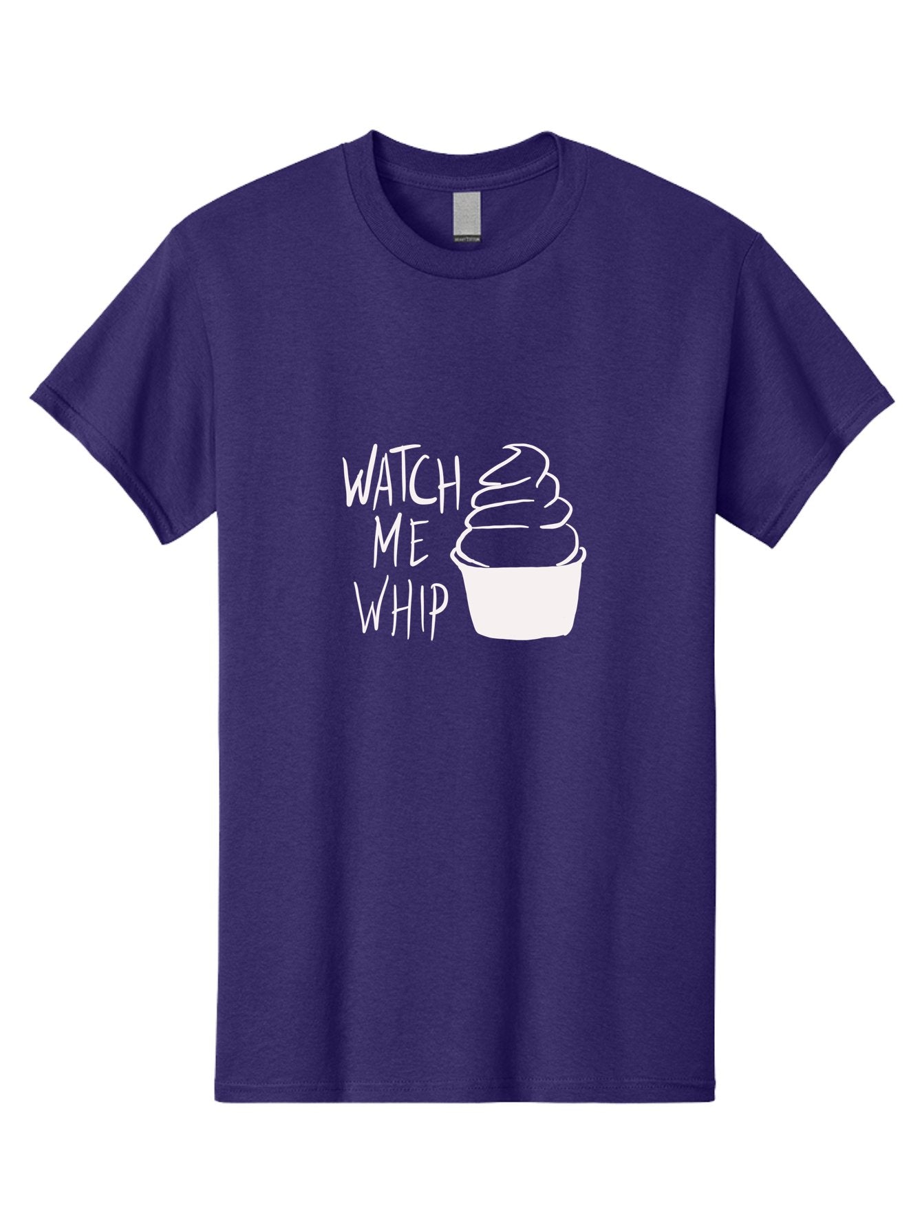 Watch-Me-Whip Men'S Graphic Tee, 100% Cotton, Comfortable Casual Summer Wear, Machine Washable, Whipped Cream, Soft Serve, Cup, Sweet Treat, Frozen Yogurt, Dessert, Fun Phrase, Playful Design, White Illustration, Watch Me Whip -  Aaa138 29