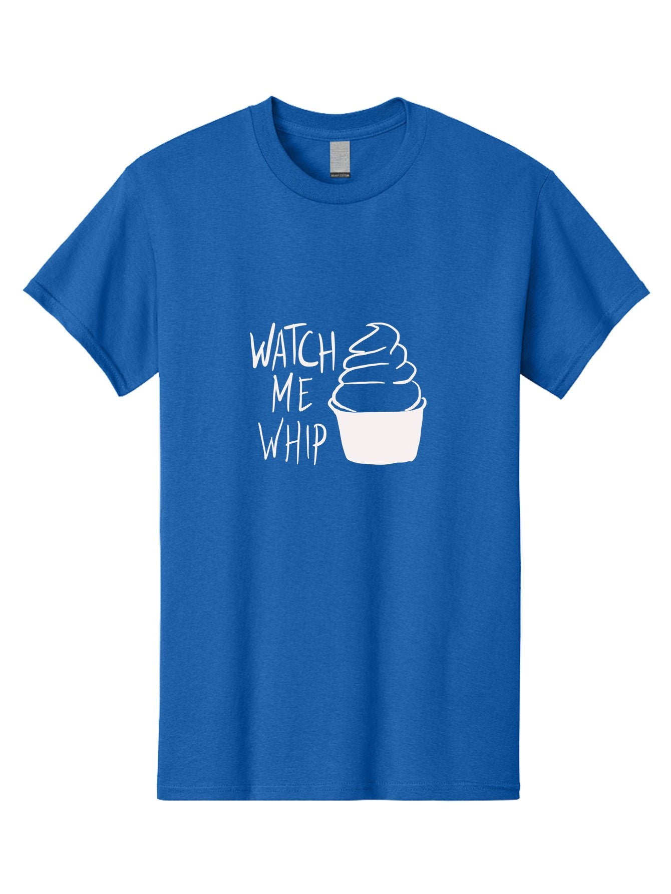 Watch-Me-Whip Men'S Graphic Tee, 100% Cotton, Comfortable Casual Summer Wear, Machine Washable, Whipped Cream, Soft Serve, Cup, Sweet Treat, Frozen Yogurt, Dessert, Fun Phrase, Playful Design, White Illustration, Watch Me Whip -  Aaa138 23