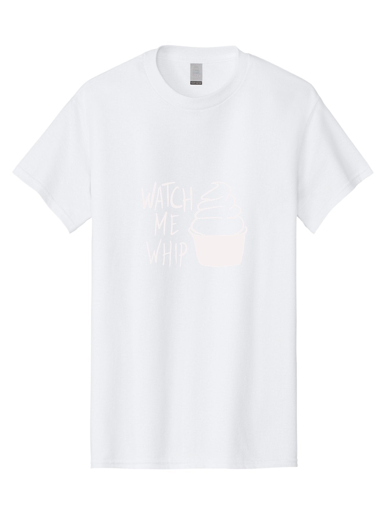 Watch-Me-Whip Men'S Graphic Tee, 100% Cotton, Comfortable Casual Summer Wear, Machine Washable, Whipped Cream, Soft Serve, Cup, Sweet Treat, Frozen Yogurt, Dessert, Fun Phrase, Playful Design, White Illustration, Watch Me Whip -  Aaa138 25