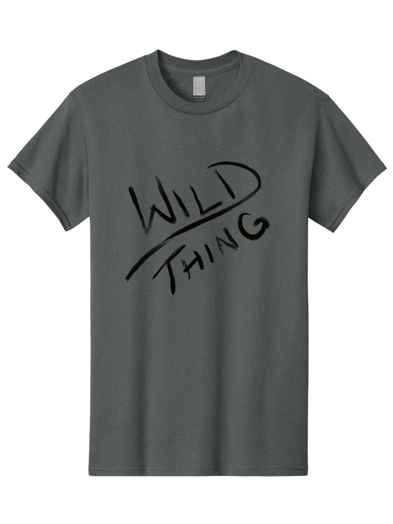 Wild-Thing Men'S Graphic Tee, 100% Cotton, Comfortable Casual Summer Wear, Machine Washable, Wild Thing, Bold Typography, Black Text, Diagonal Text, Handwritten Font, Modern Design, Edgy Style, Graphic Text -  Aaa139 5