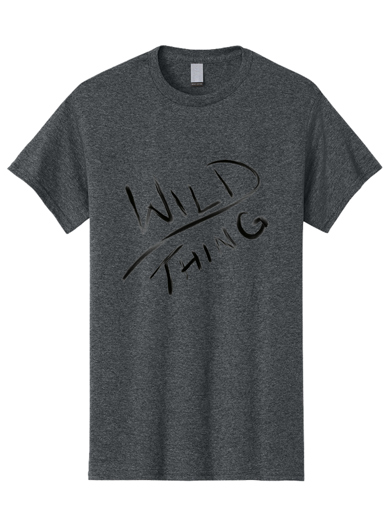 Wild-Thing Men'S Graphic Tee, 100% Cotton, Comfortable Casual Summer Wear, Machine Washable, Wild Thing, Bold Typography, Black Text, Diagonal Text, Handwritten Font, Modern Design, Edgy Style, Graphic Text -  Aaa139 21
