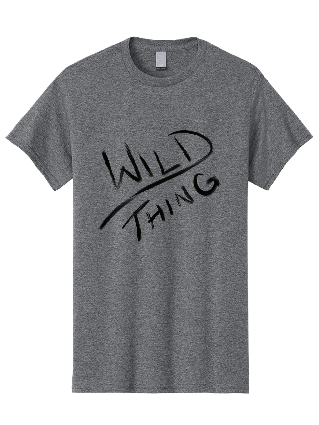 Wild-Thing Men'S Graphic Tee, 100% Cotton, Comfortable Casual Summer Wear, Machine Washable, Wild Thing, Bold Typography, Black Text, Diagonal Text, Handwritten Font, Modern Design, Edgy Style, Graphic Text -  Aaa139 15