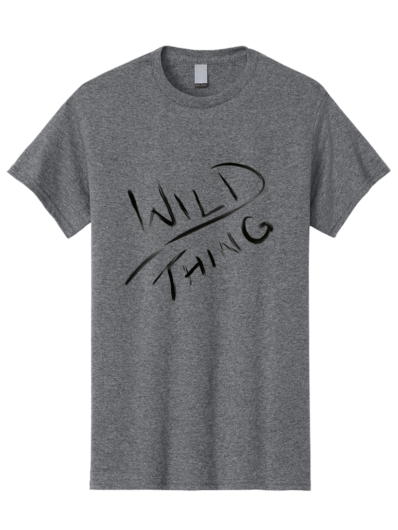 Wild-Thing Men'S Graphic Tee, 100% Cotton, Comfortable Casual Summer Wear, Machine Washable, Wild Thing, Bold Typography, Black Text, Diagonal Text, Handwritten Font, Modern Design, Edgy Style, Graphic Text -  Aaa139 27