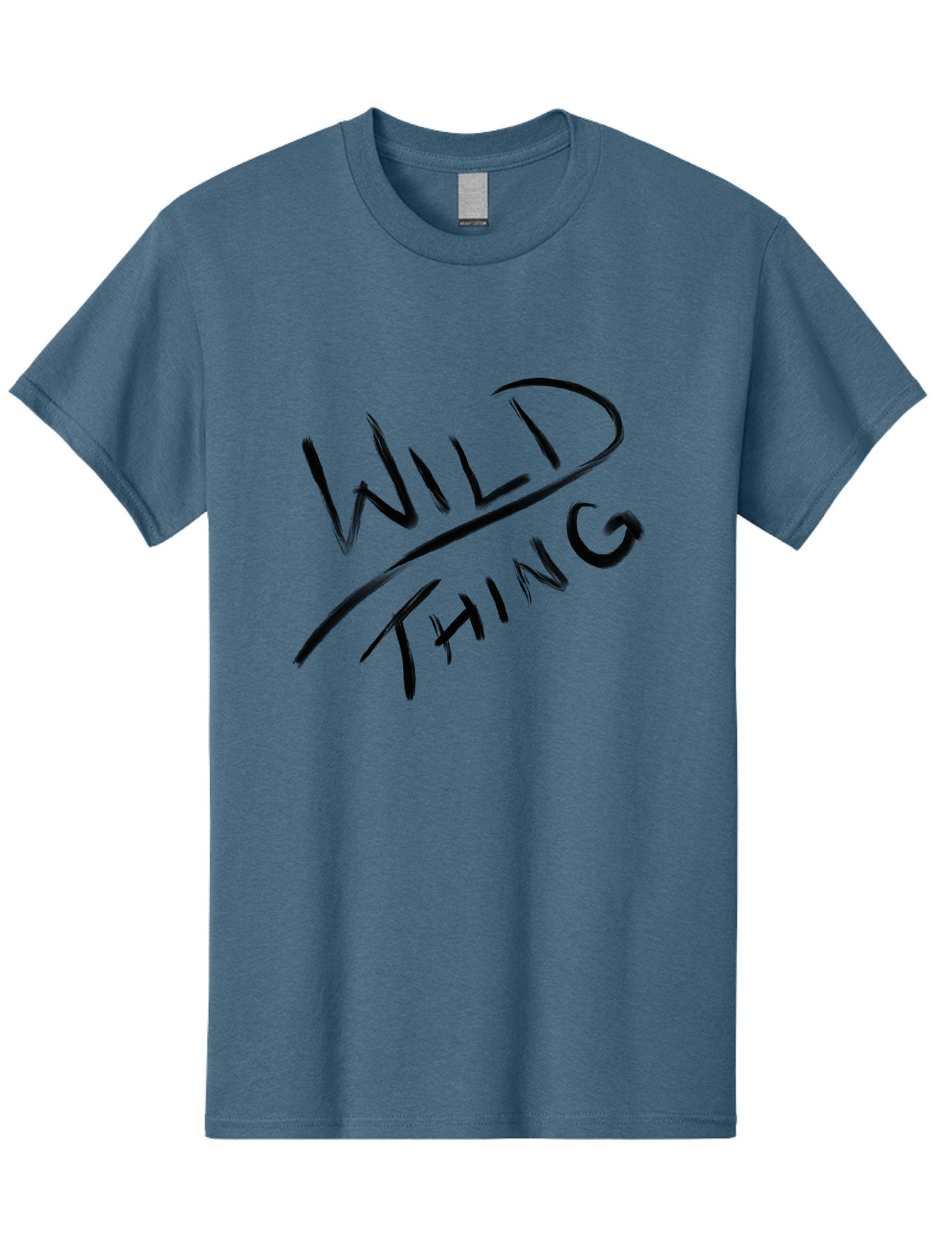 Wild-Thing Men'S Graphic Tee, 100% Cotton, Comfortable Casual Summer Wear, Machine Washable, Wild Thing, Bold Typography, Black Text, Diagonal Text, Handwritten Font, Modern Design, Edgy Style, Graphic Text -  Aaa139 29