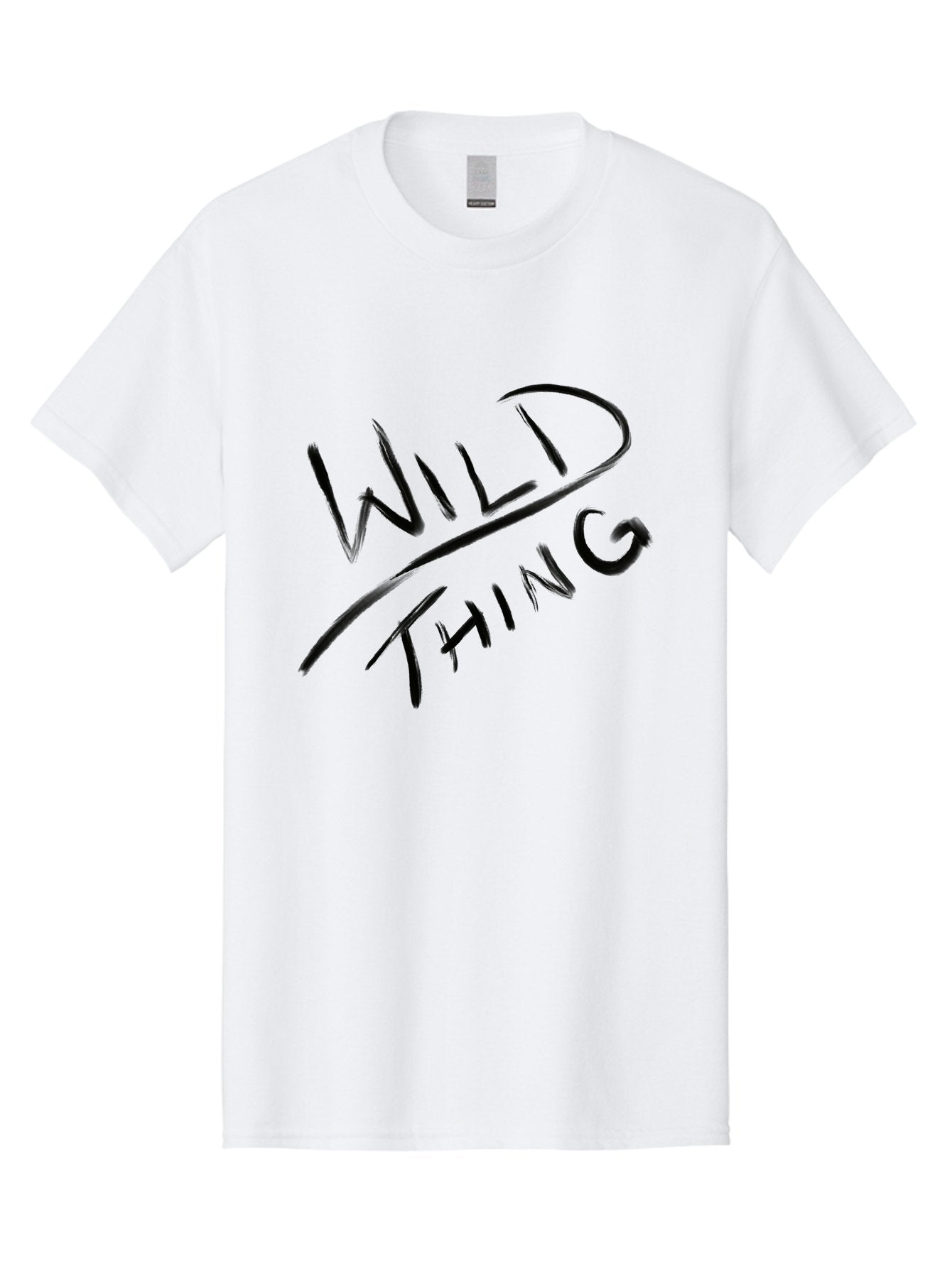 Wild-Thing Men'S Graphic Tee, 100% Cotton, Comfortable Casual Summer Wear, Machine Washable, Wild Thing, Bold Typography, Black Text, Diagonal Text, Handwritten Font, Modern Design, Edgy Style, Graphic Text -  Aaa139 7