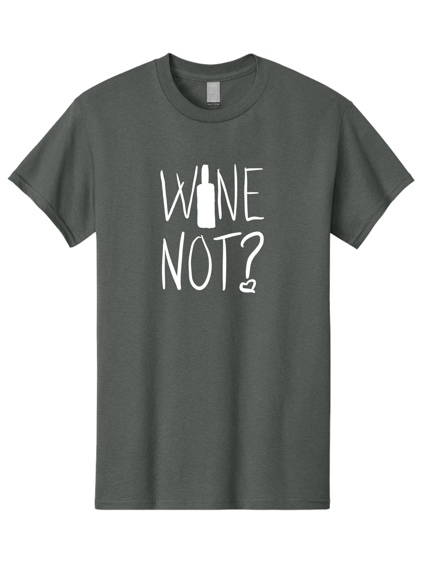 Wine-Not Men'S Graphic Tee, 100% Cotton, Comfortable Casual Summer Wear, Machine Washable, Wine Bottle, Playful Message, Witty Phrase, Wine Pun, Heart Symbol, Wine Lover, Funny Quote -  Aaa141 25