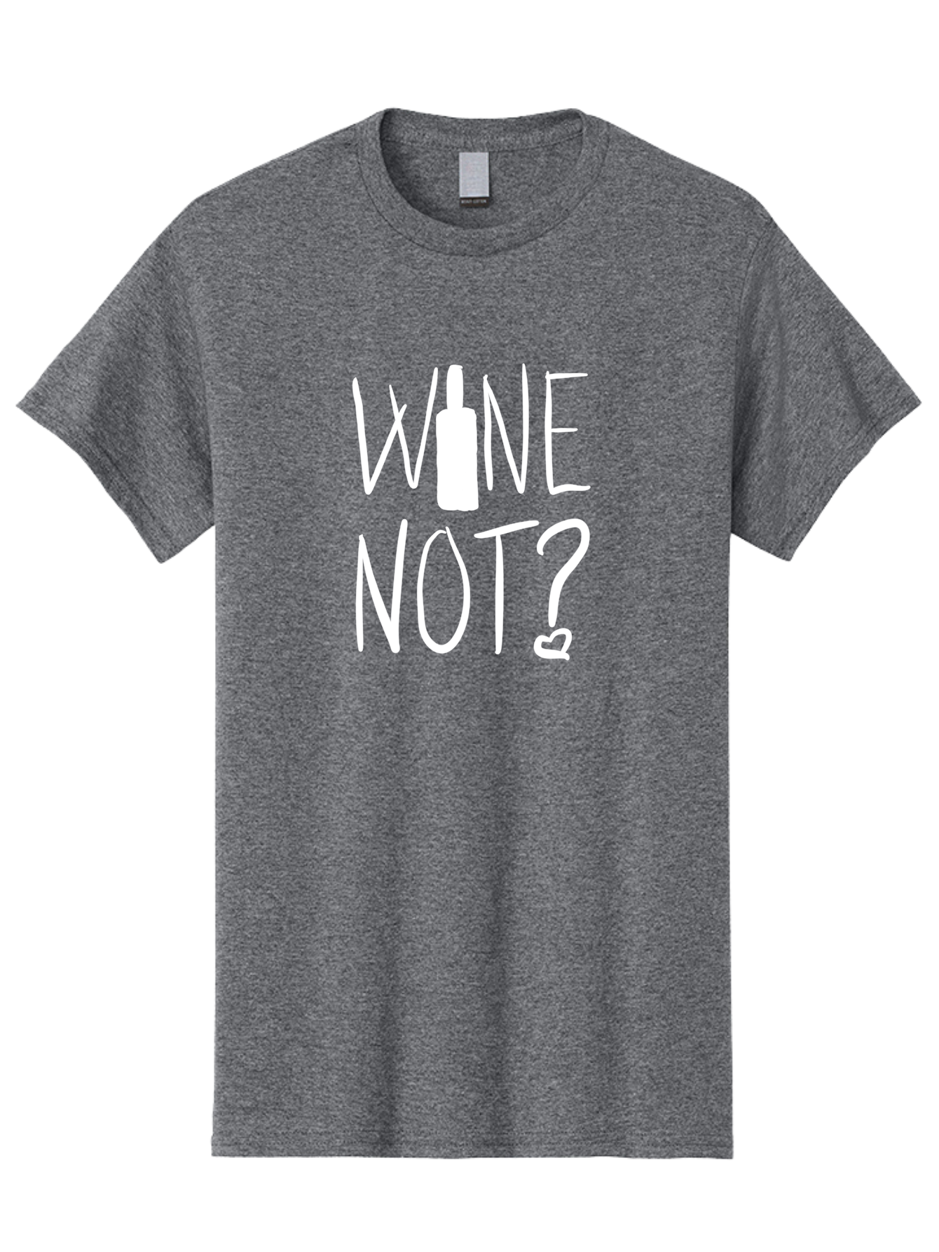 Wine-Not Men'S Graphic Tee, 100% Cotton, Comfortable Casual Summer Wear, Machine Washable, Wine Bottle, Playful Message, Witty Phrase, Wine Pun, Heart Symbol, Wine Lover, Funny Quote -  Aaa141
