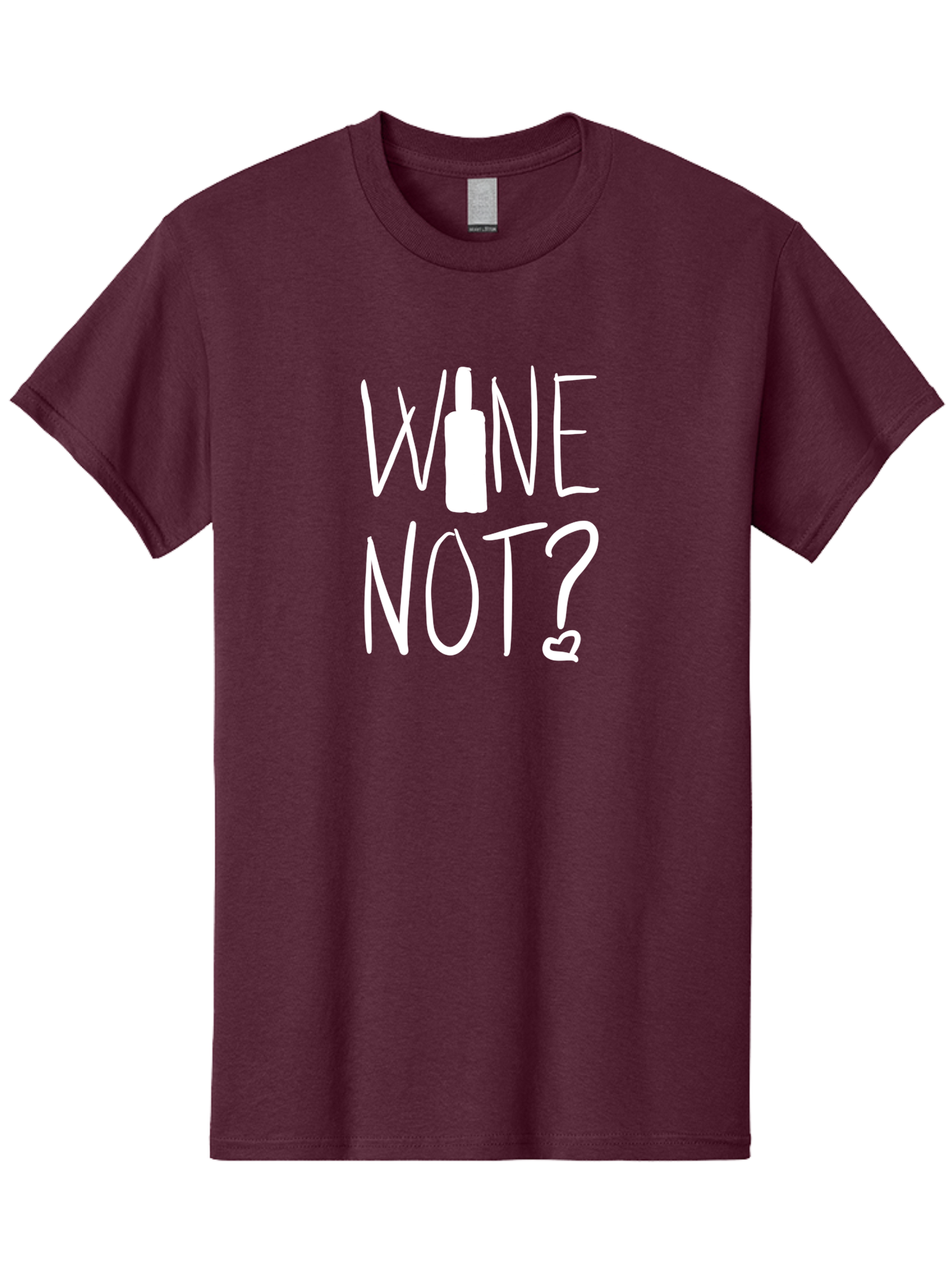 Wine-Not Men'S Graphic Tee, 100% Cotton, Comfortable Casual Summer Wear, Machine Washable, Wine Bottle, Playful Message, Witty Phrase, Wine Pun, Heart Symbol, Wine Lover, Funny Quote -  Aaa141 25