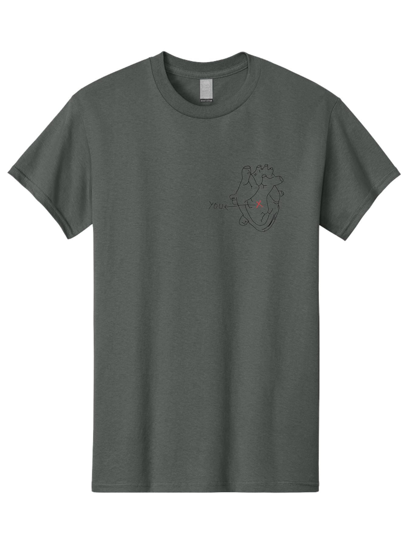 X-Marks-Heart-You Men'S Graphic Tee, 100% Cotton, Comfortable Casual Summer Wear, Machine Washable, Anatomical Heart Illustration, X Marks The Spot, Symbolic Representation, Heart Anatomy, Human Heart Diagram, Arrow Pointing To You -  Aaa144 11