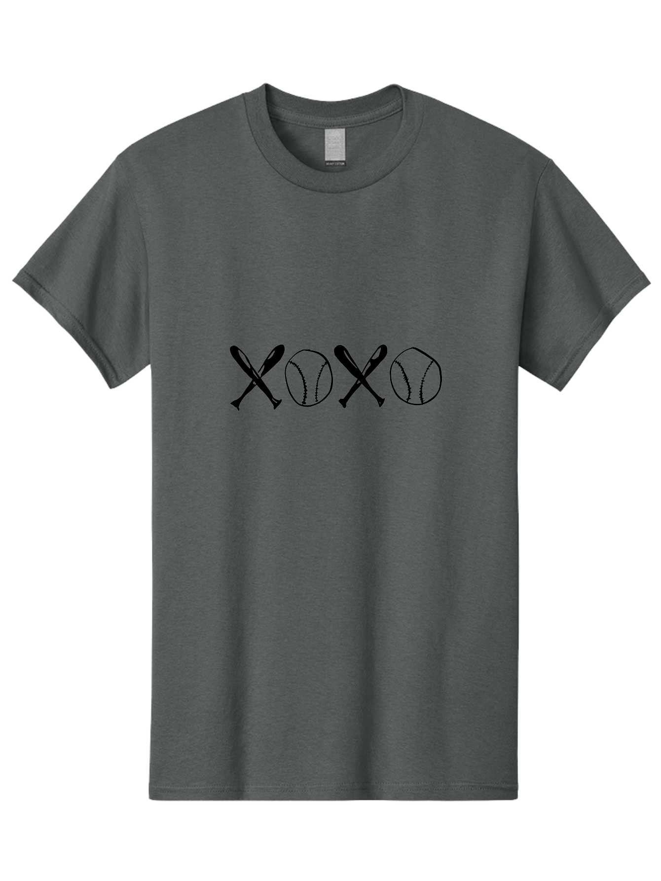 Xoxo-Baseball-Bats Men'S Graphic Tee, 100% Cotton, Comfortable Casual Summer Wear, Machine Washable, Baseball Bats And Balls Forming Xoxo Pattern, Love For Baseball, Sports-Themed Design, Unique Art, Baseball-Inspired, Love Expression -  Aaa145