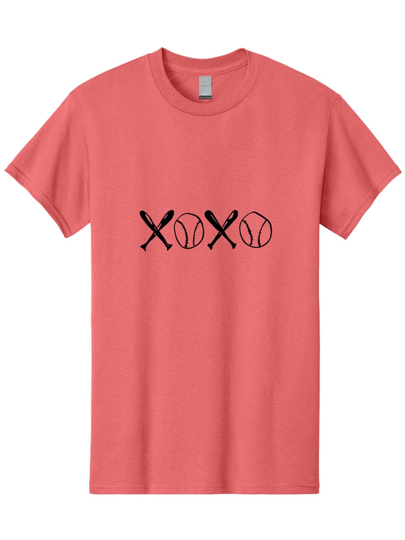 Xoxo-Baseball-Bats Men'S Graphic Tee, 100% Cotton, Comfortable Casual Summer Wear, Machine Washable, Baseball Bats And Balls Forming Xoxo Pattern, Love For Baseball, Sports-Themed Design, Unique Art, Baseball-Inspired, Love Expression -  Aaa145