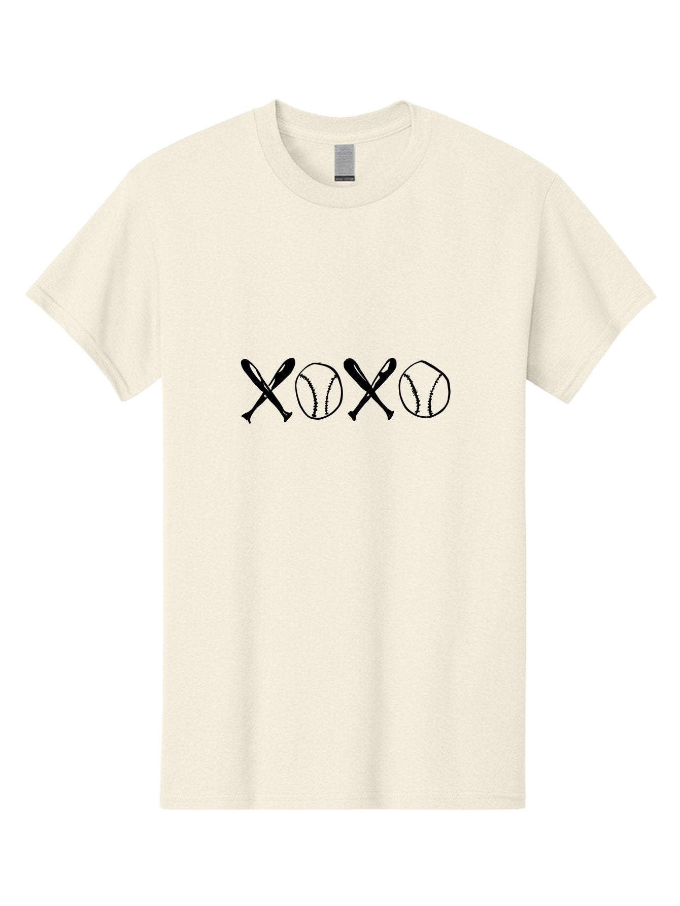 Xoxo-Baseball-Bats Men'S Graphic Tee, 100% Cotton, Comfortable Casual Summer Wear, Machine Washable, Baseball Bats And Balls Forming Xoxo Pattern, Love For Baseball, Sports-Themed Design, Unique Art, Baseball-Inspired, Love Expression -  Aaa145 5