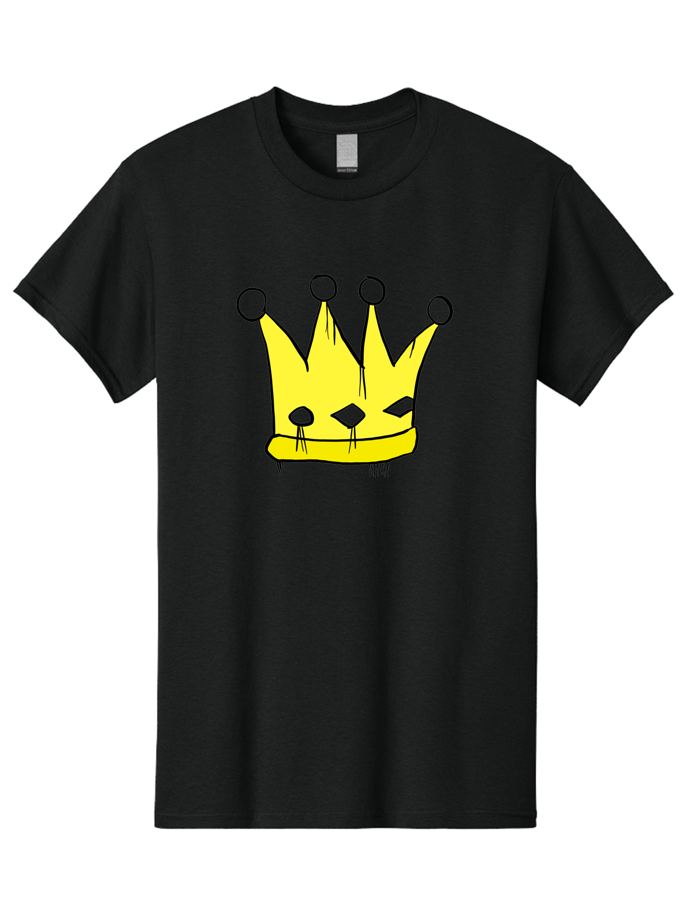 Yellow-Crown Men'S Graphic Tee, 100% Cotton, Comfortable Casual Summer Wear, Machine Washable, Yellow Crown, Royal Symbol, Regal Headwear, Cartoon Style, Simple Design, Bold Lines, Simple Graphics, Monarch Emblem -  Aaa146 27