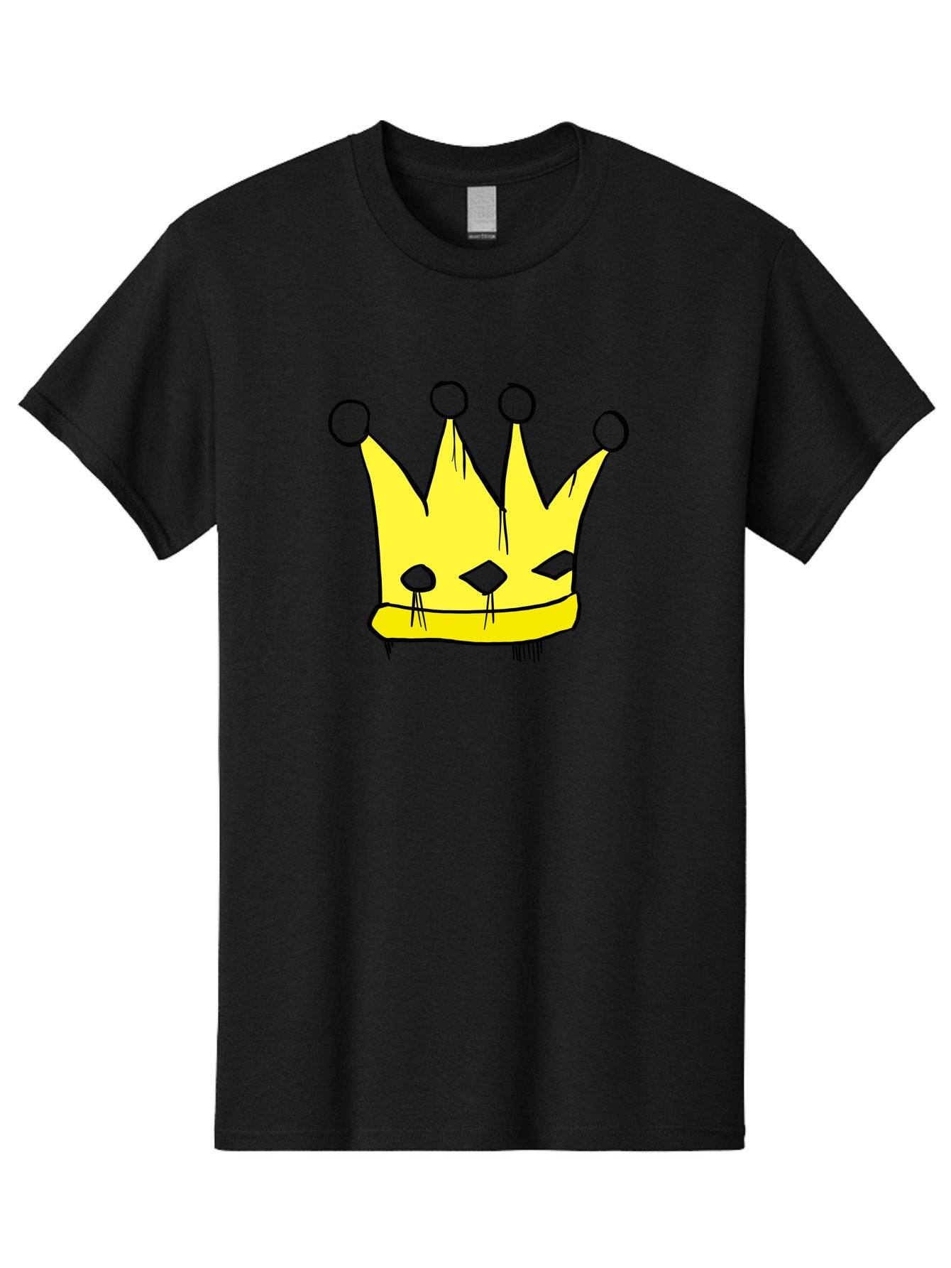 Yellow-Crown Men'S Graphic Tee, 100% Cotton, Comfortable Casual Summer Wear, Machine Washable, Yellow Crown, Royal Symbol, Regal Headwear, Cartoon Style, Simple Design, Bold Lines, Simple Graphics, Monarch Emblem -  Aaa146 11