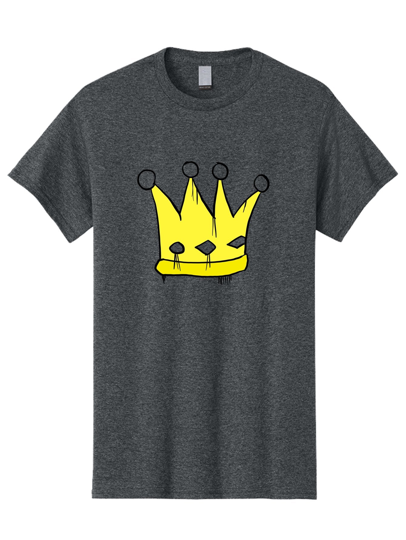 Yellow-Crown Men'S Graphic Tee, 100% Cotton, Comfortable Casual Summer Wear, Machine Washable, Yellow Crown, Royal Symbol, Regal Headwear, Cartoon Style, Simple Design, Bold Lines, Simple Graphics, Monarch Emblem -  Aaa146 17