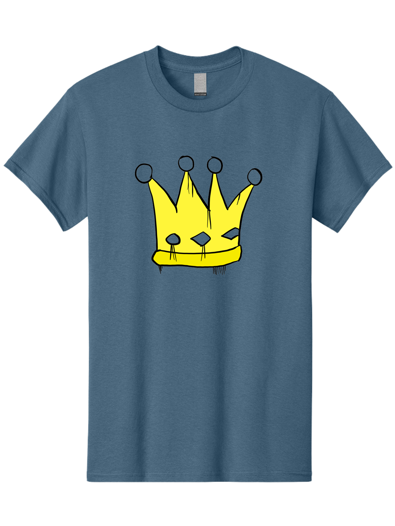 Yellow-Crown Men'S Graphic Tee, 100% Cotton, Comfortable Casual Summer Wear, Machine Washable, Yellow Crown, Royal Symbol, Regal Headwear, Cartoon Style, Simple Design, Bold Lines, Simple Graphics, Monarch Emblem -  Aaa146 15