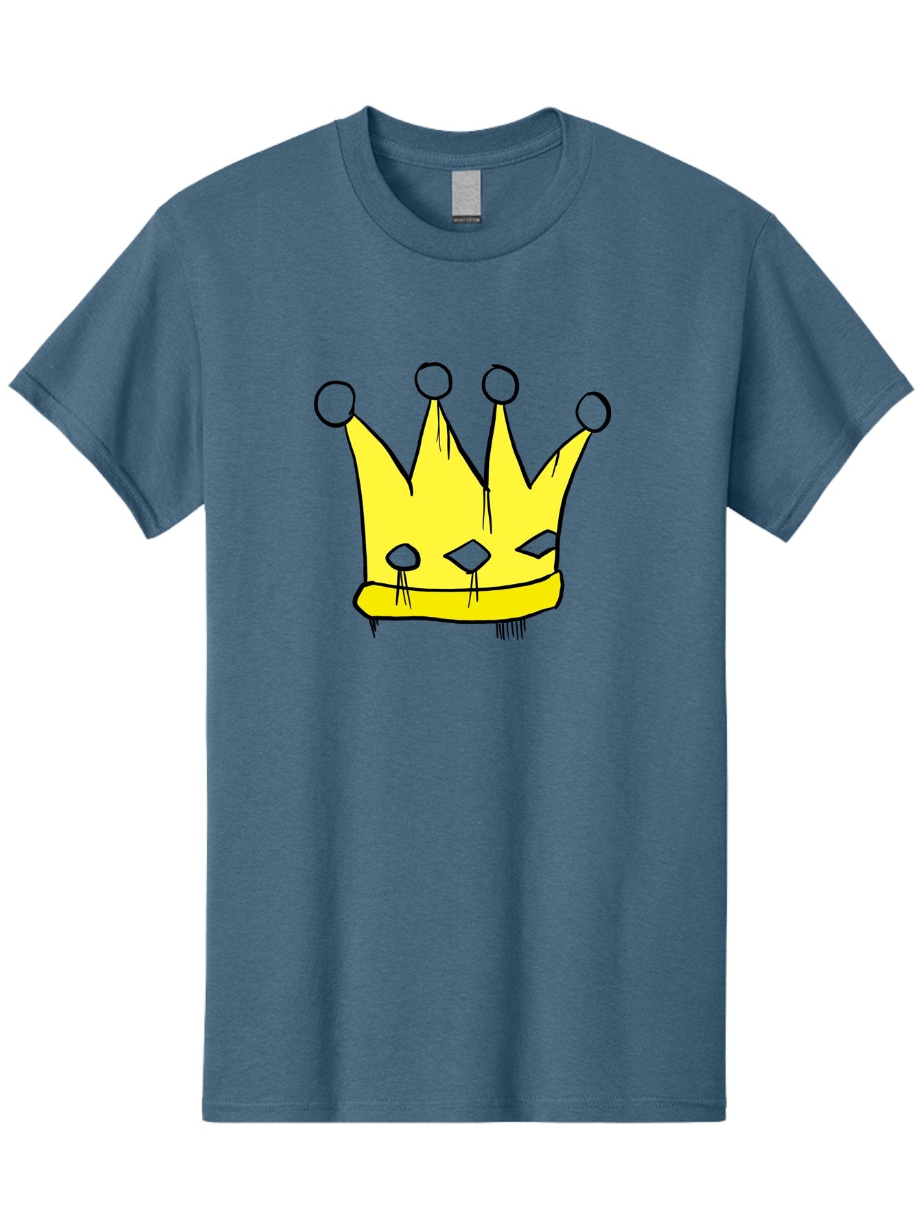 Yellow-Crown Men'S Graphic Tee, 100% Cotton, Comfortable Casual Summer Wear, Machine Washable, Yellow Crown, Royal Symbol, Regal Headwear, Cartoon Style, Simple Design, Bold Lines, Simple Graphics, Monarch Emblem -  Aaa146 27
