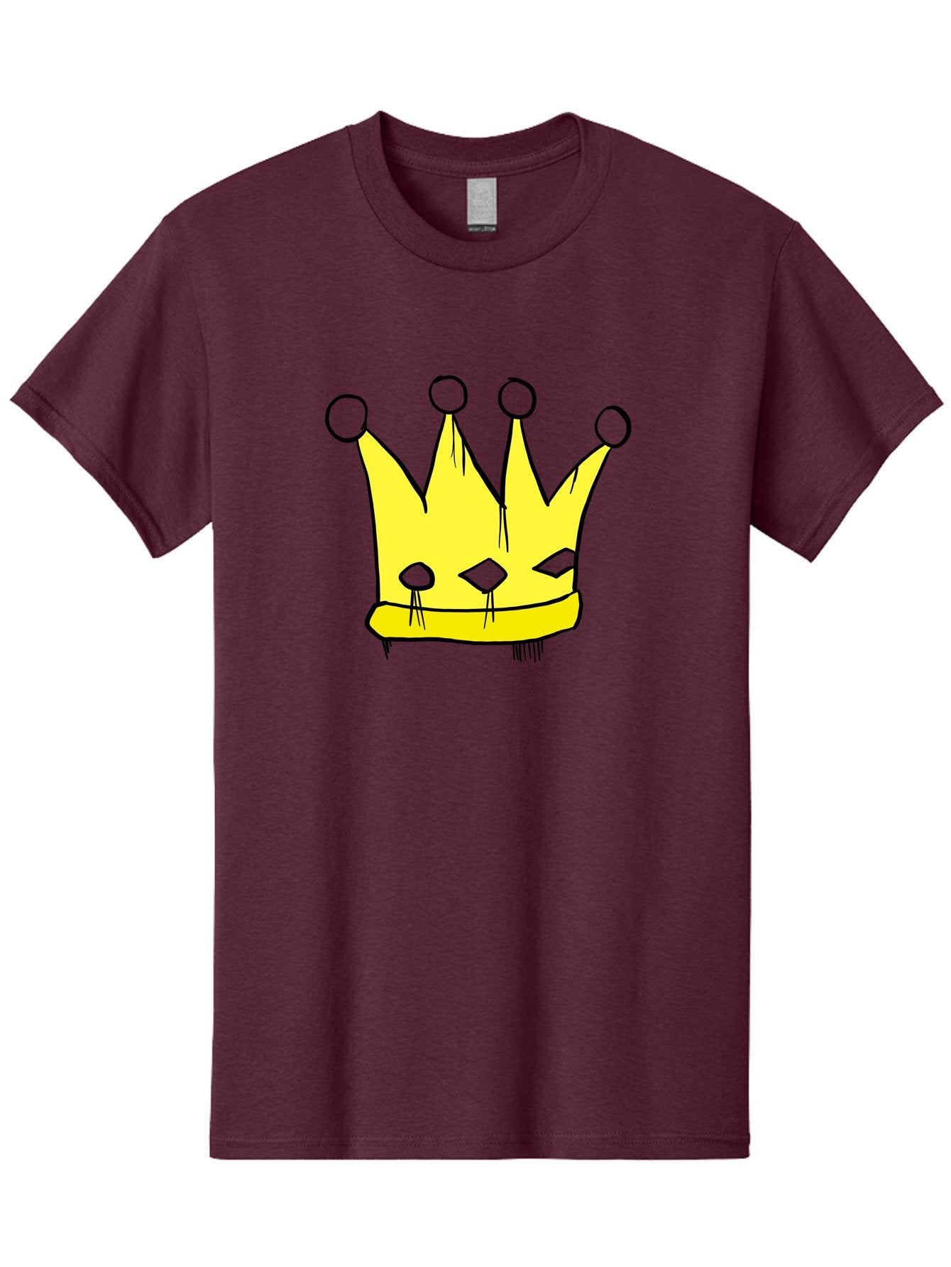 Yellow-Crown Men'S Graphic Tee, 100% Cotton, Comfortable Casual Summer Wear, Machine Washable, Yellow Crown, Royal Symbol, Regal Headwear, Cartoon Style, Simple Design, Bold Lines, Simple Graphics, Monarch Emblem -  Aaa146 21