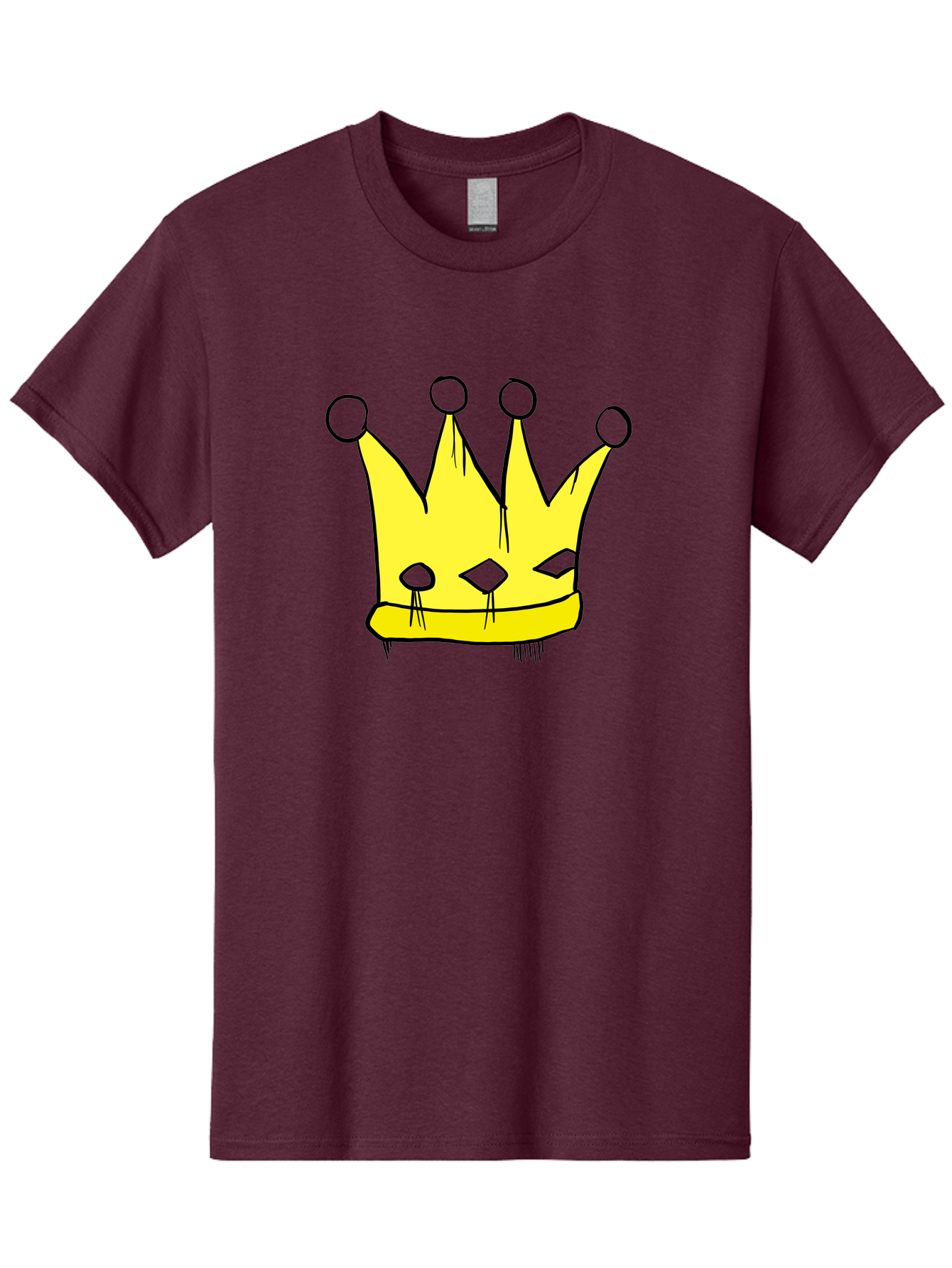Yellow-Crown Men'S Graphic Tee, 100% Cotton, Comfortable Casual Summer Wear, Machine Washable, Yellow Crown, Royal Symbol, Regal Headwear, Cartoon Style, Simple Design, Bold Lines, Simple Graphics, Monarch Emblem -  Aaa146 19