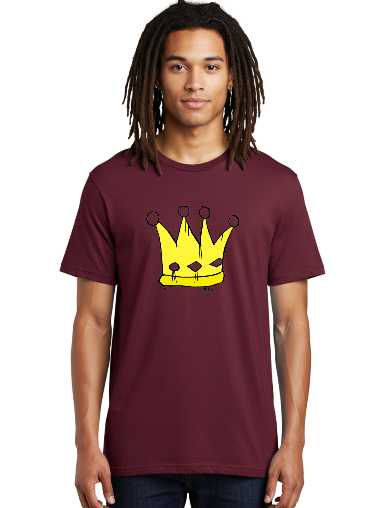 Yellow-Crown Men'S Graphic Tee, 100% Cotton, Comfortable Casual Summer Wear, Machine Washable, Yellow Crown, Royal Symbol, Regal Headwear, Cartoon Style, Simple Design, Bold Lines, Simple Graphics, Monarch Emblem -  Aaa146 20
